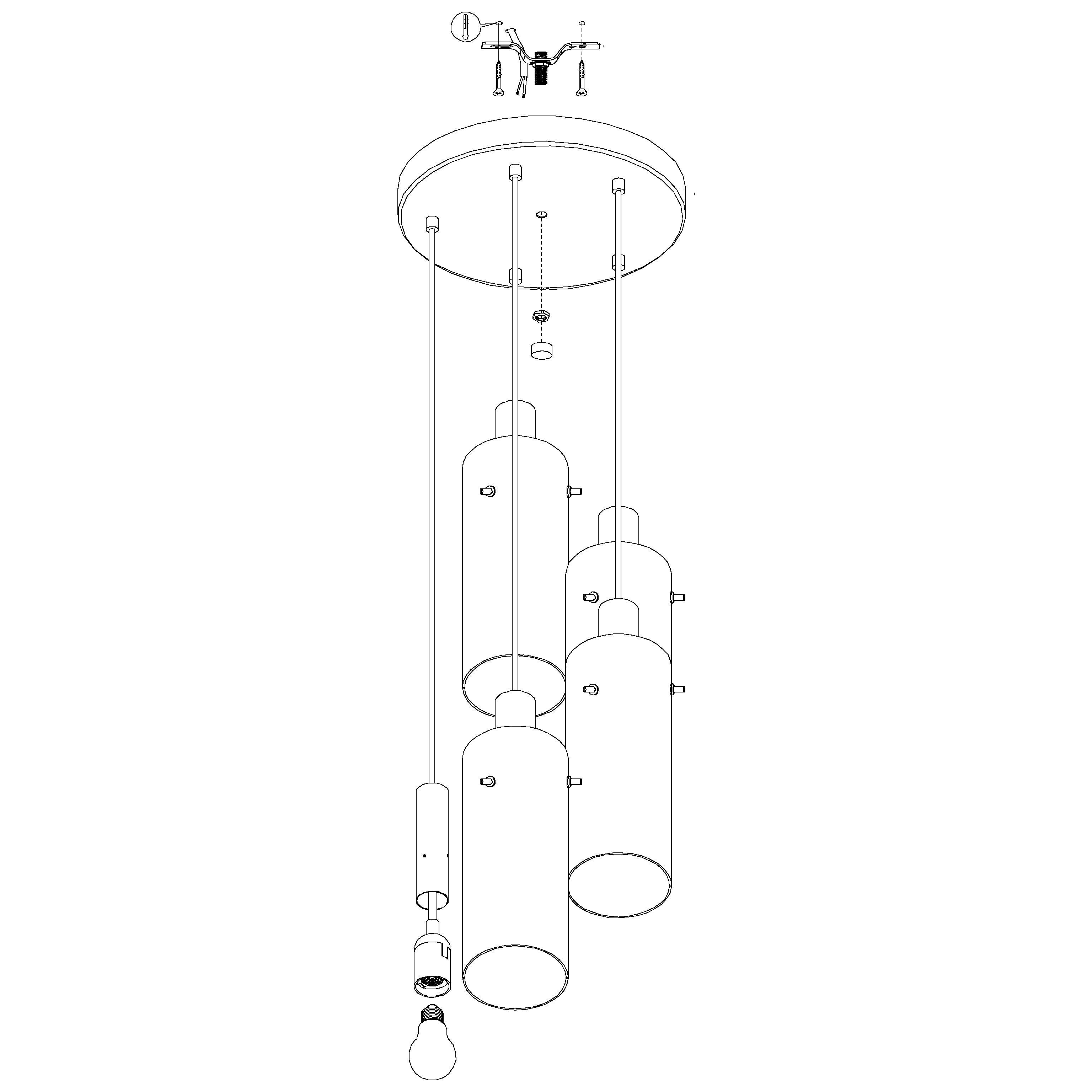 eglo montefino 5 light black clear glass cylinder pendant bedroom lighting 