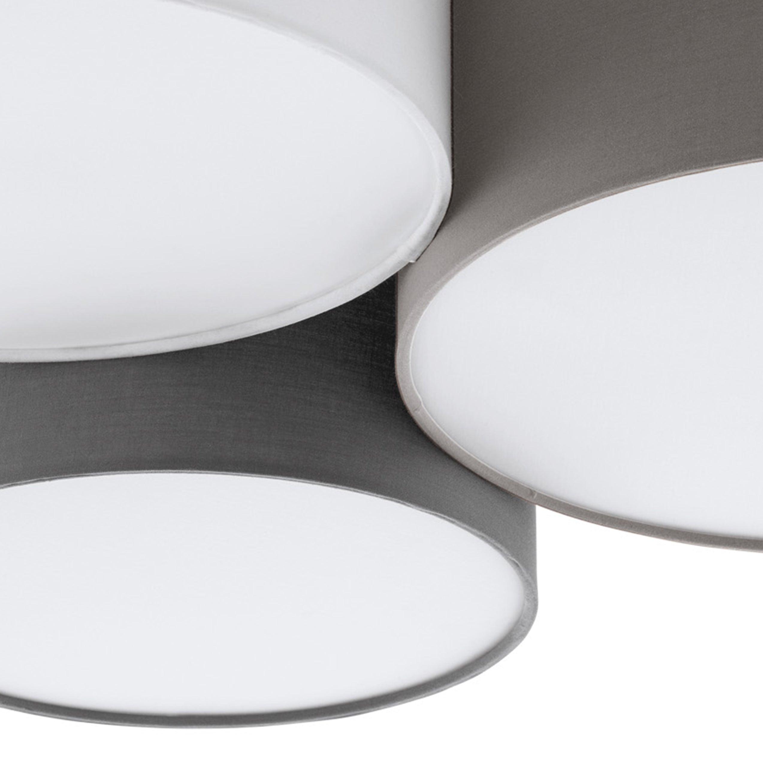 eglo pastore flush 3 shade ceiling light grey white brown kitchen lighting 