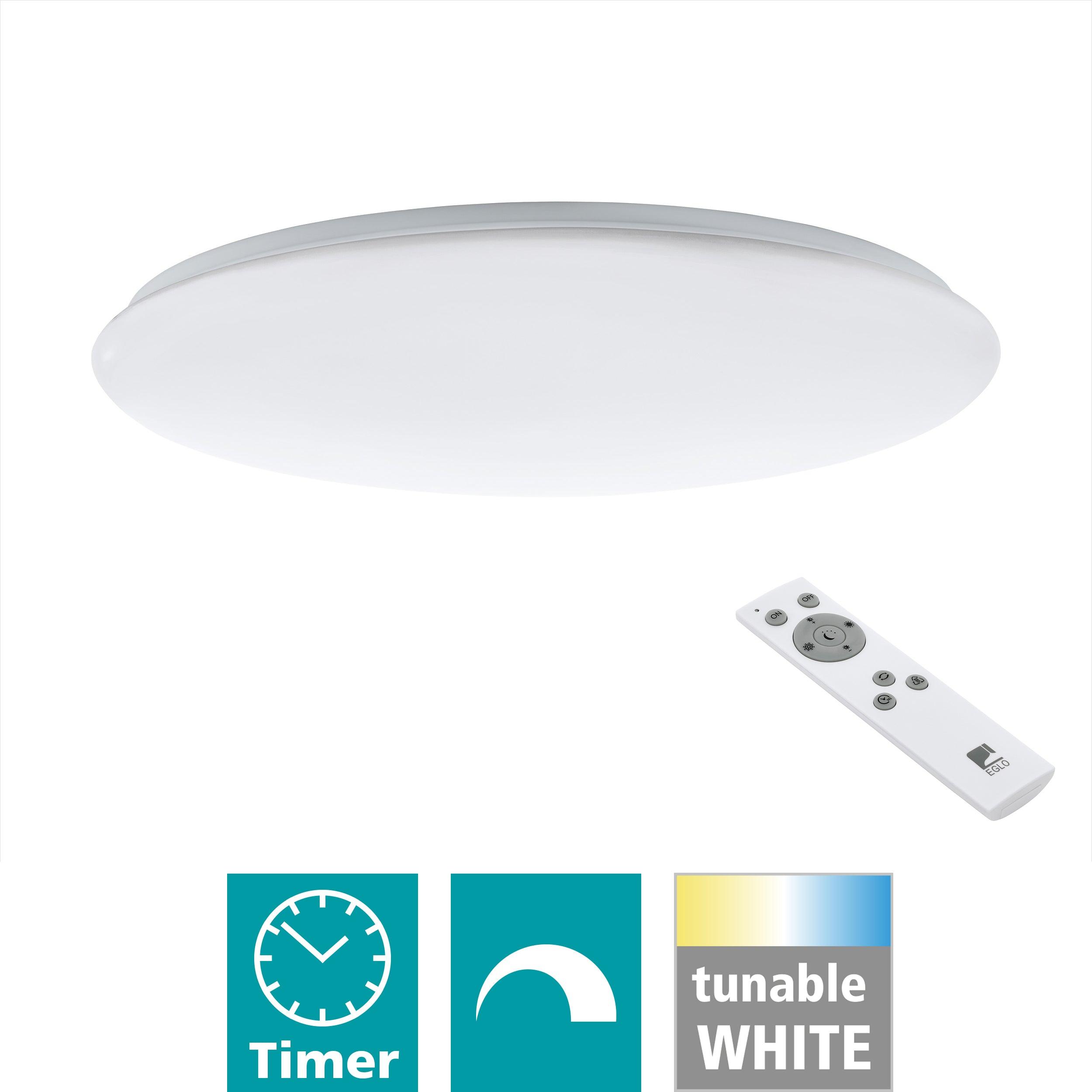 eglo giron white flush 76cm led ceiling light remote controlled Kitchen Lighting Close Up