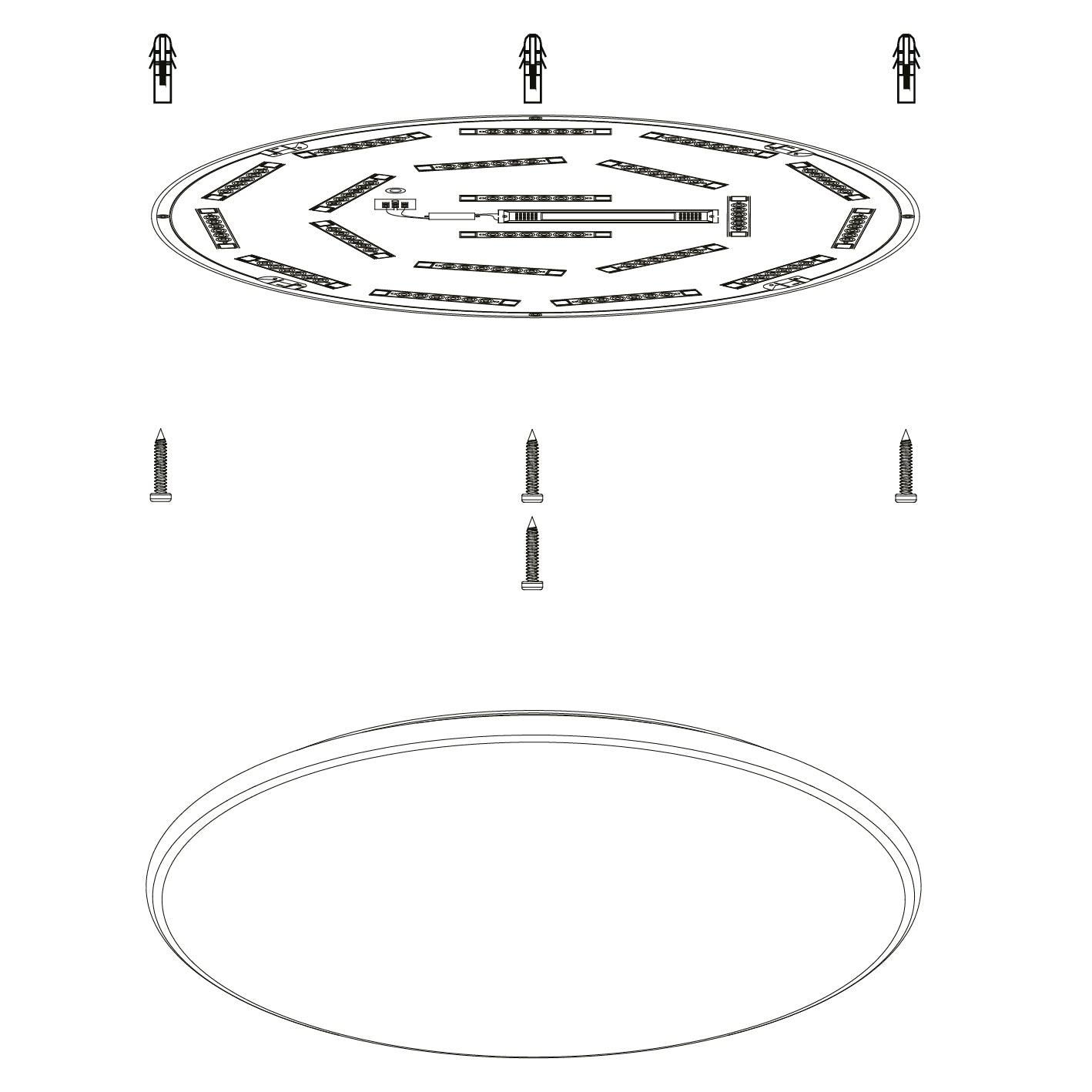 eglo giron s led flush ceiling light with remote control 76cm Hallway Lighting Close up