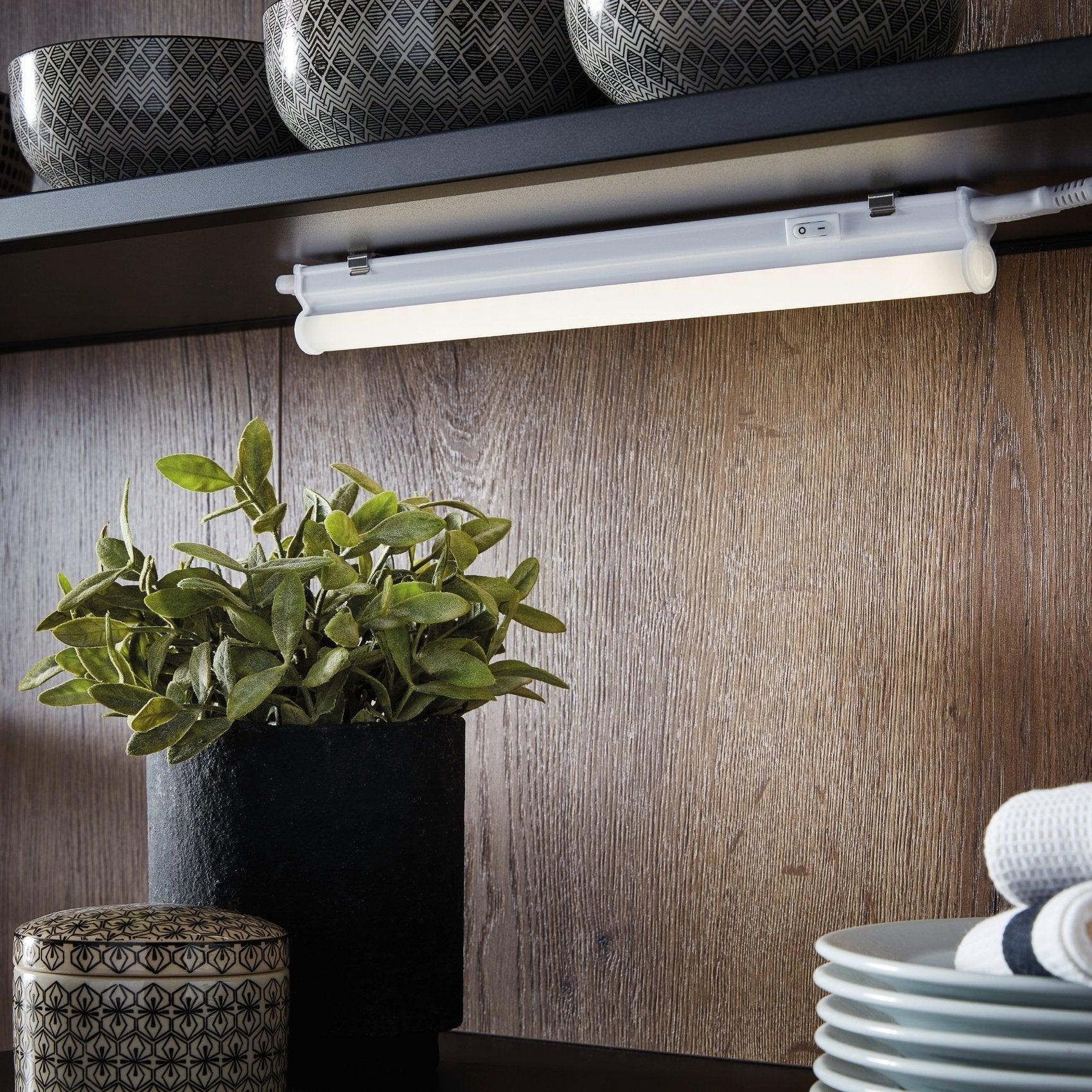 eglo dundry under cabinet white led kitchen light 31cm