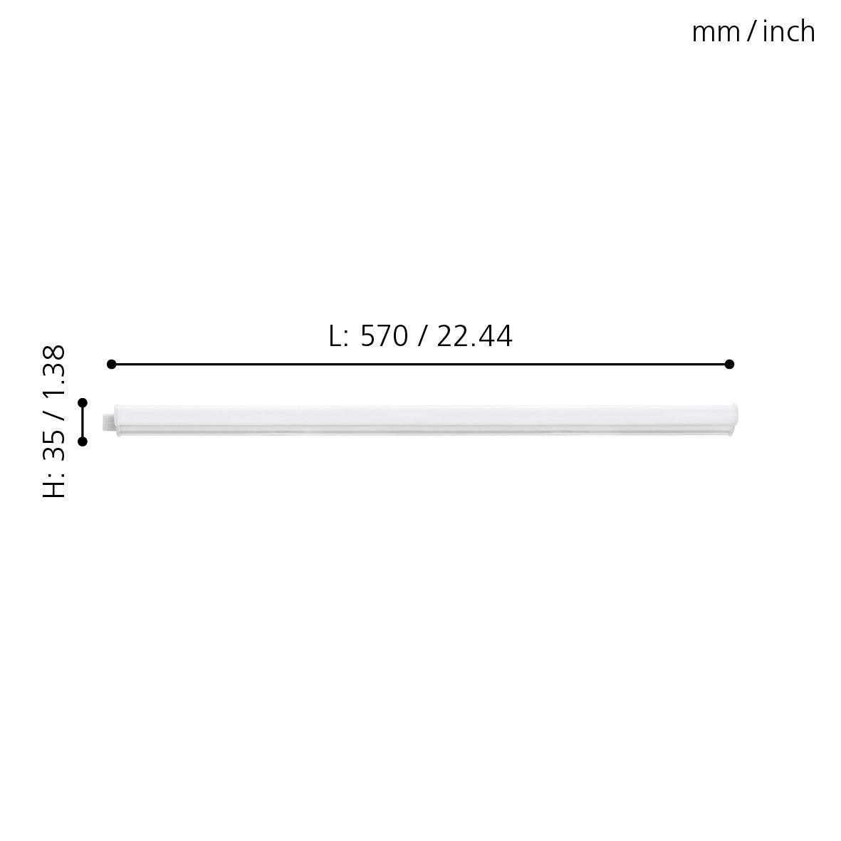 eglo dundry under cabinet white led kitchen light 57cm living room close up