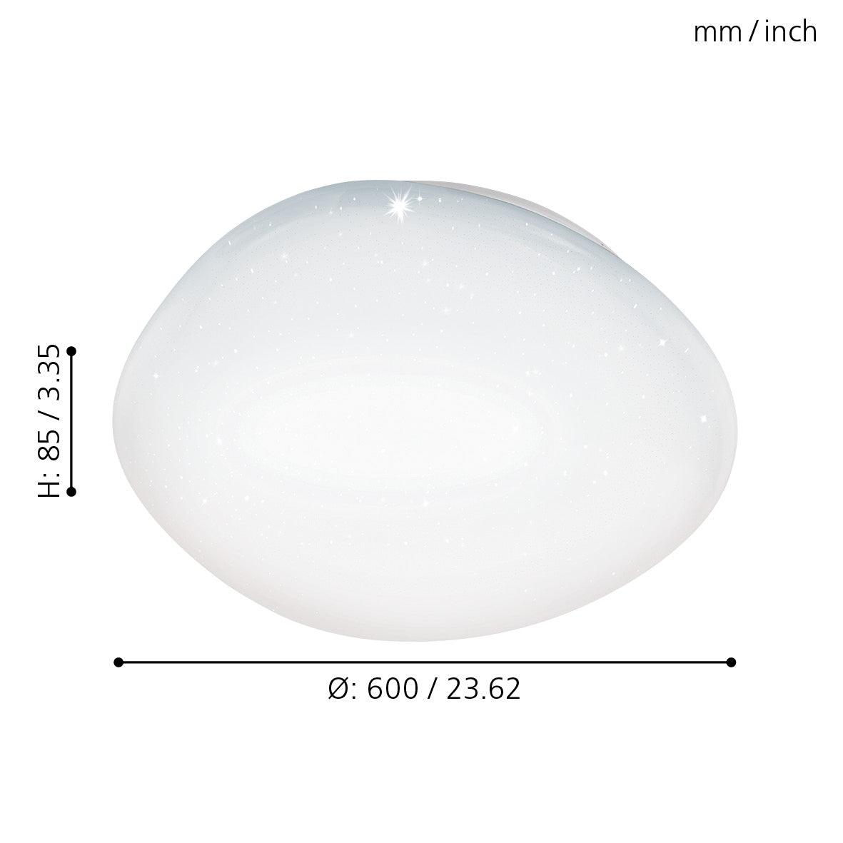 eglo sileras sparkling effect led flush ceiling light 60cm living room image