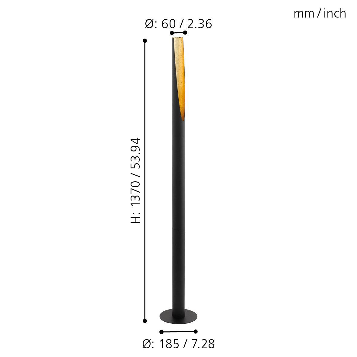 Eglo Barbotto Black & Gold Linear Floor Lamp-warehouse-091026