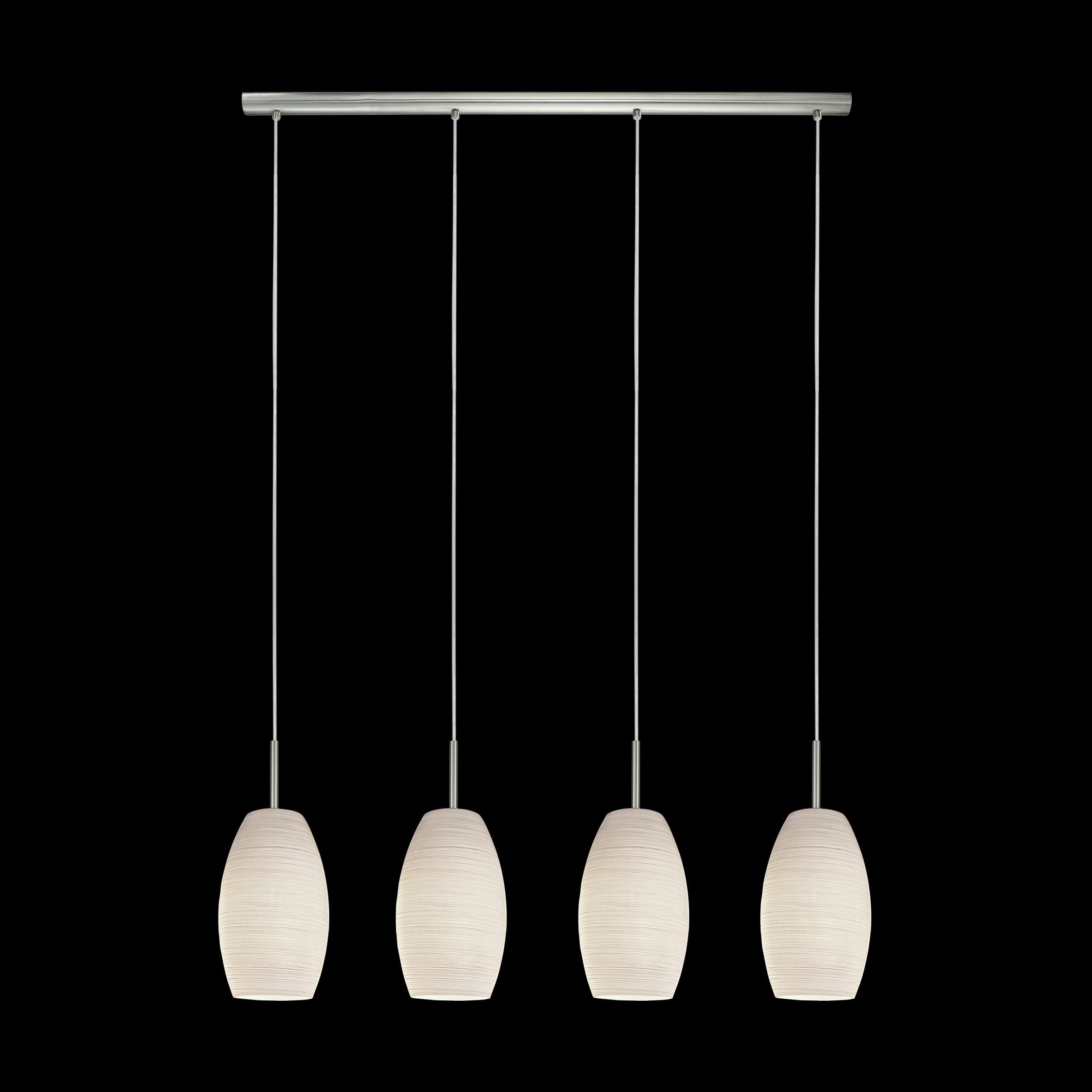 eglo batista 3 4 light nickel white glass ceiling pendant Kitchen Lighting Close Up