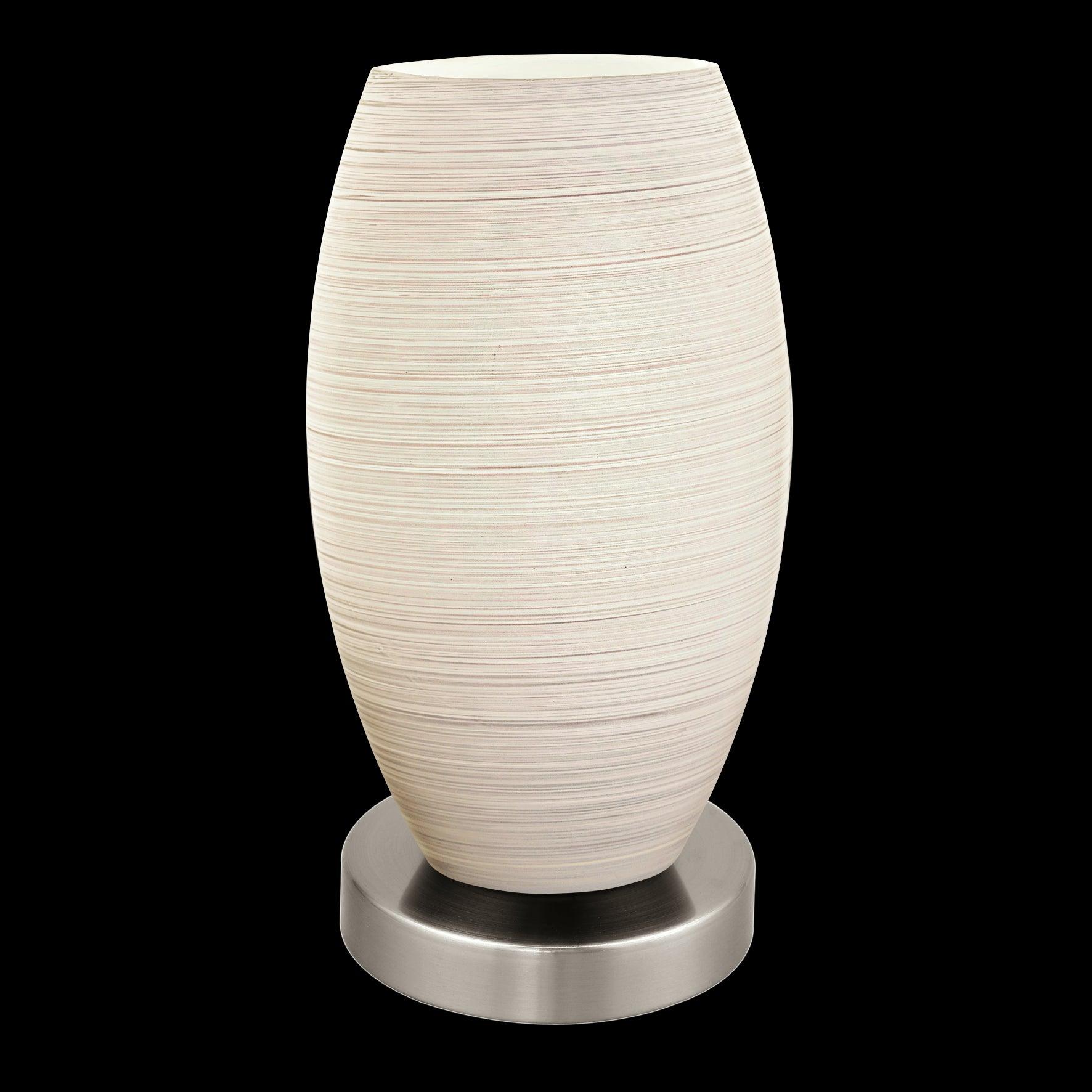 eglo batista 3 nickel wiped glass table lamp living room image