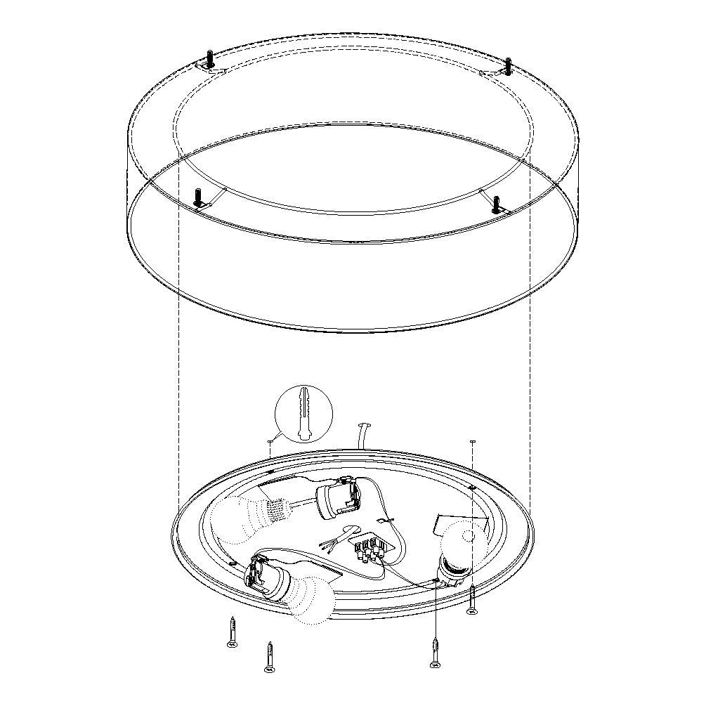 Eglo Pasteri Flush White Fabric Drum Shade - 57cm-clearance