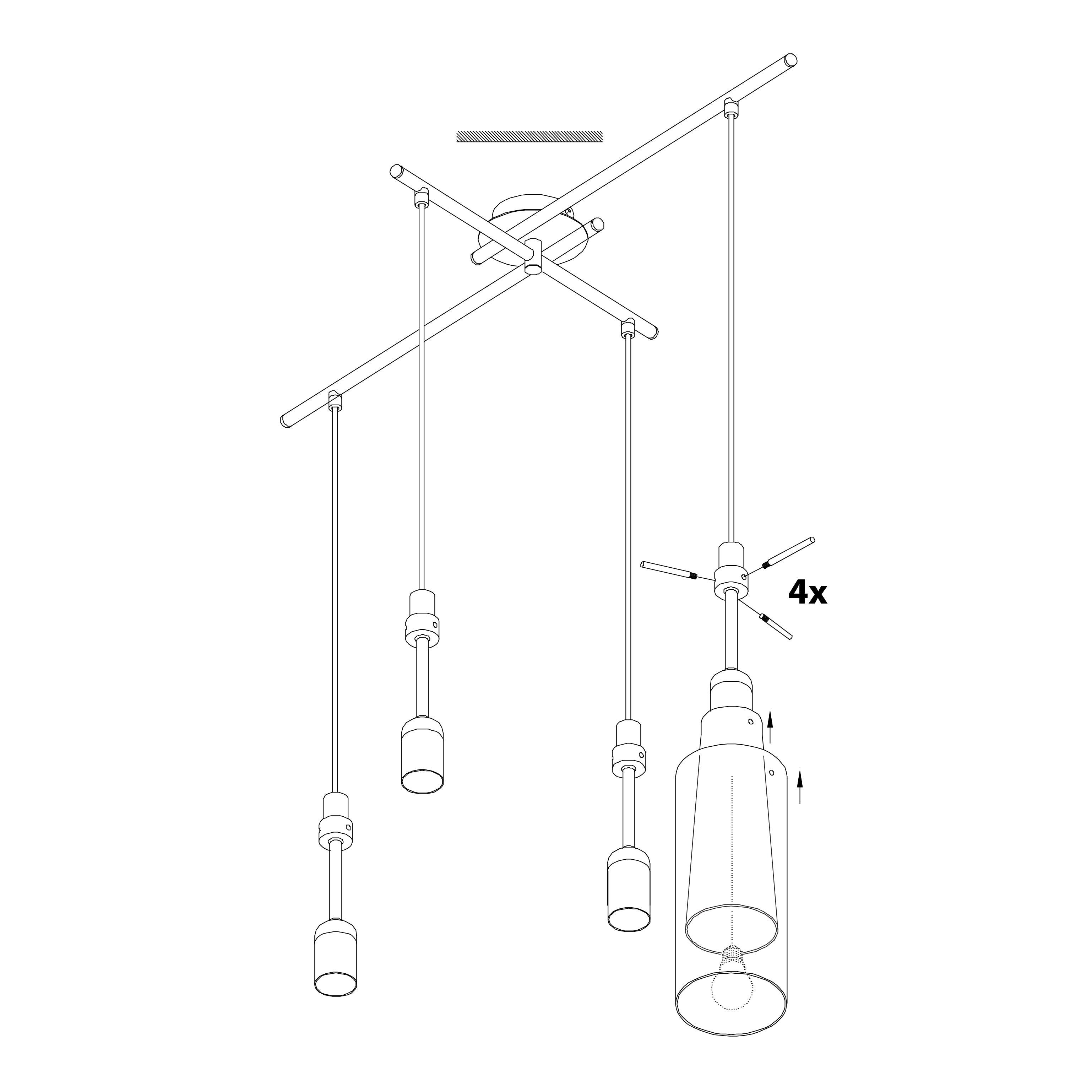 eglo pinto gold 4 light gold leaf clear glass ceiling pendant Hallway Lighting Close up