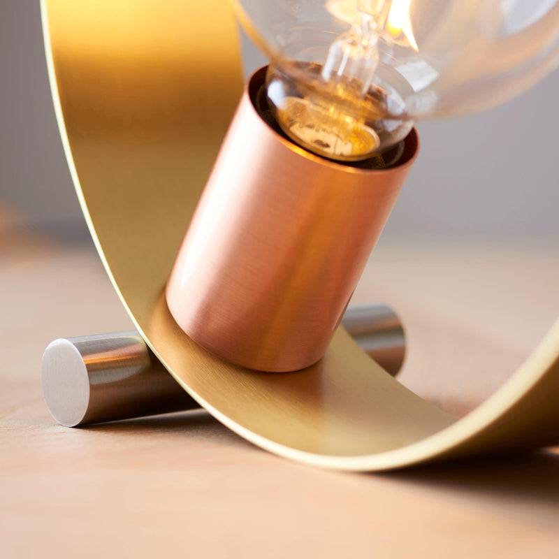 Endon Hoop 1 Light Brass Finish Table Lamp