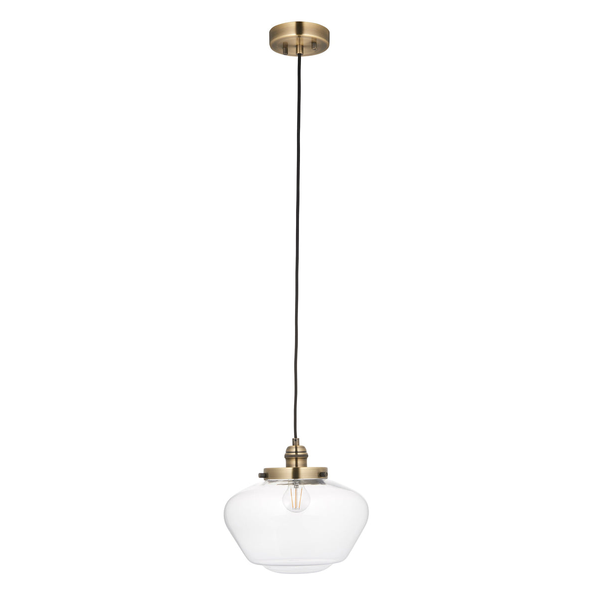 Camberley Brass School House Pendant Ceiling Light-OB-180926