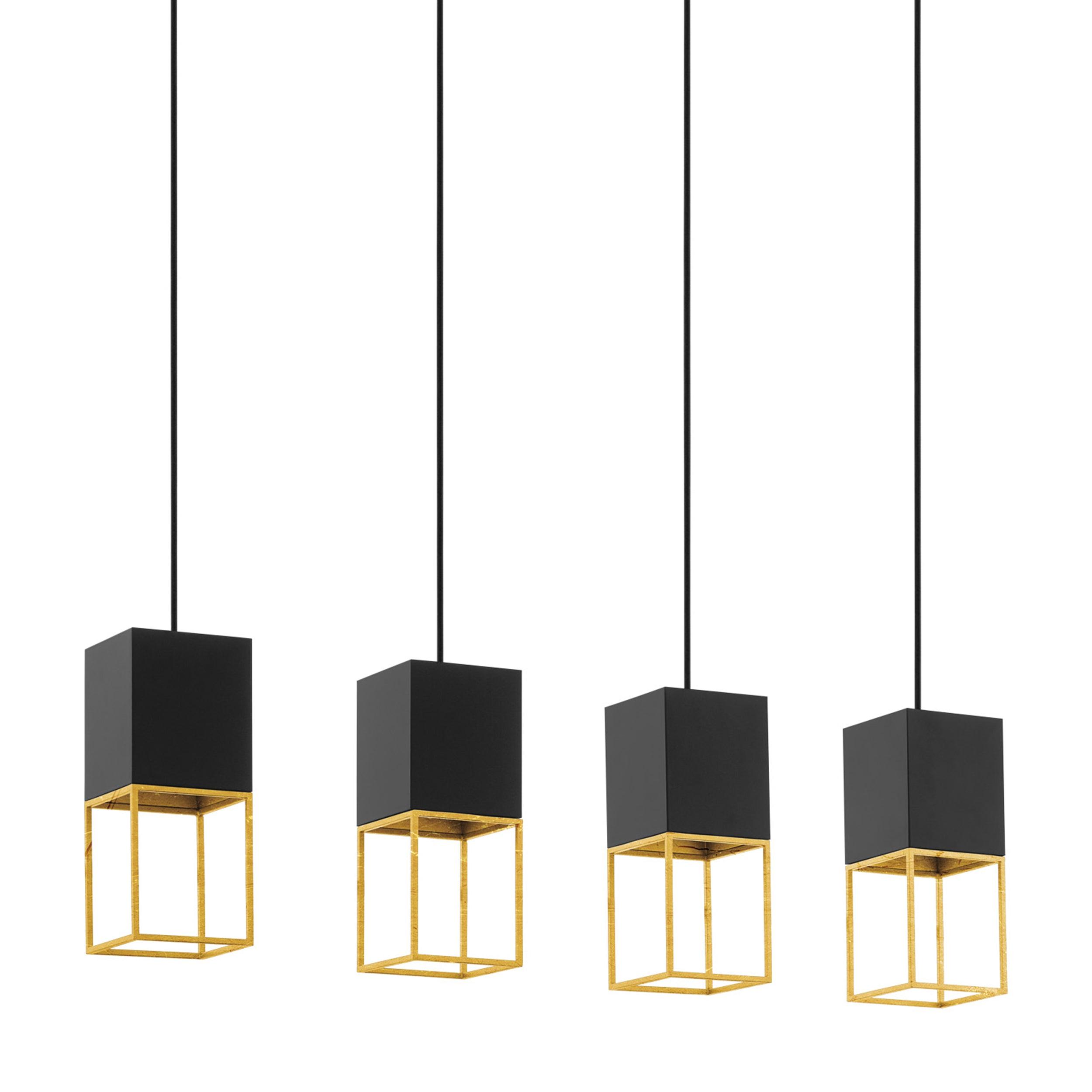 eglo montebaldo 4 light square metal gold metal framed pendant kitchen lighting 