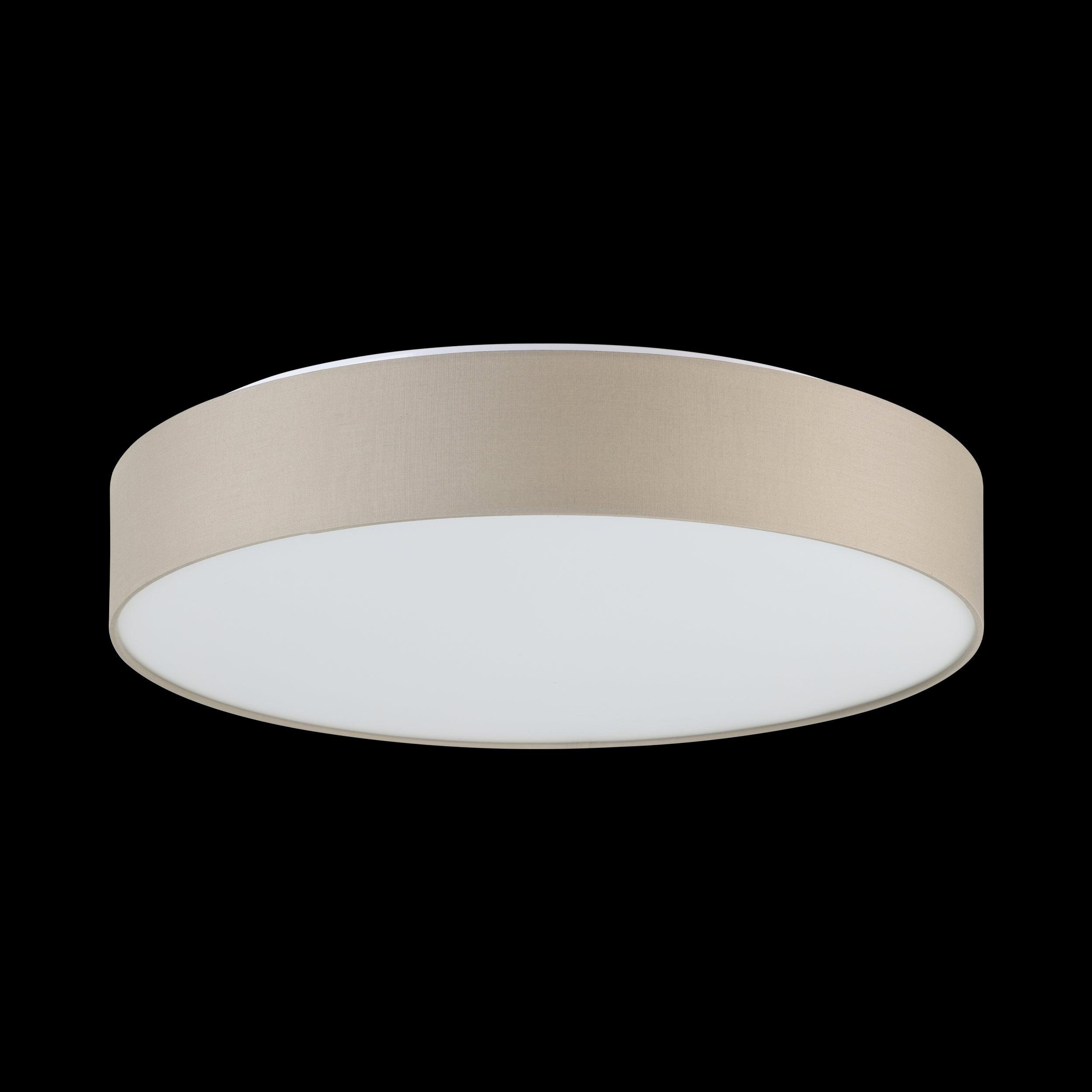 eglo romao 3 flush taupe led drum shade 57cm living room image