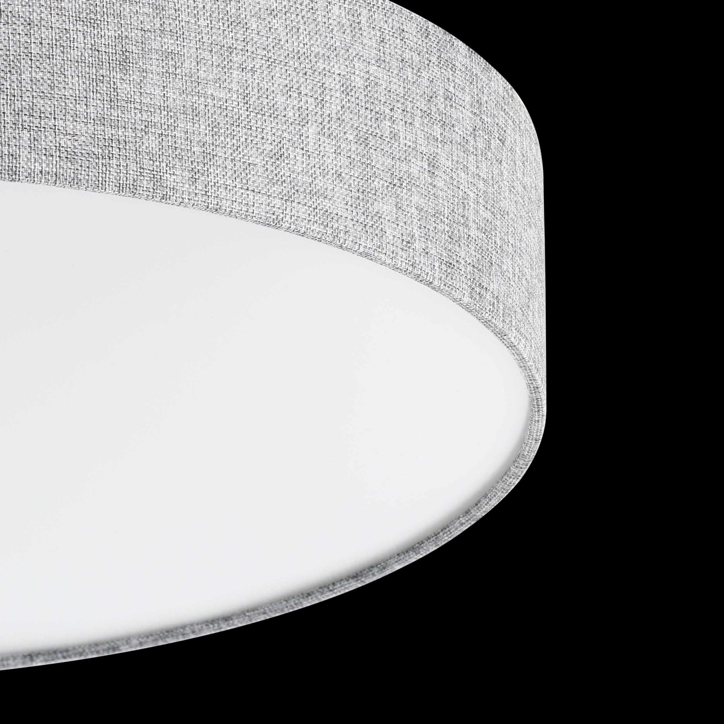 eglo romao flush grey linen led drum shade 57cm Kitchen Lighting Close Up