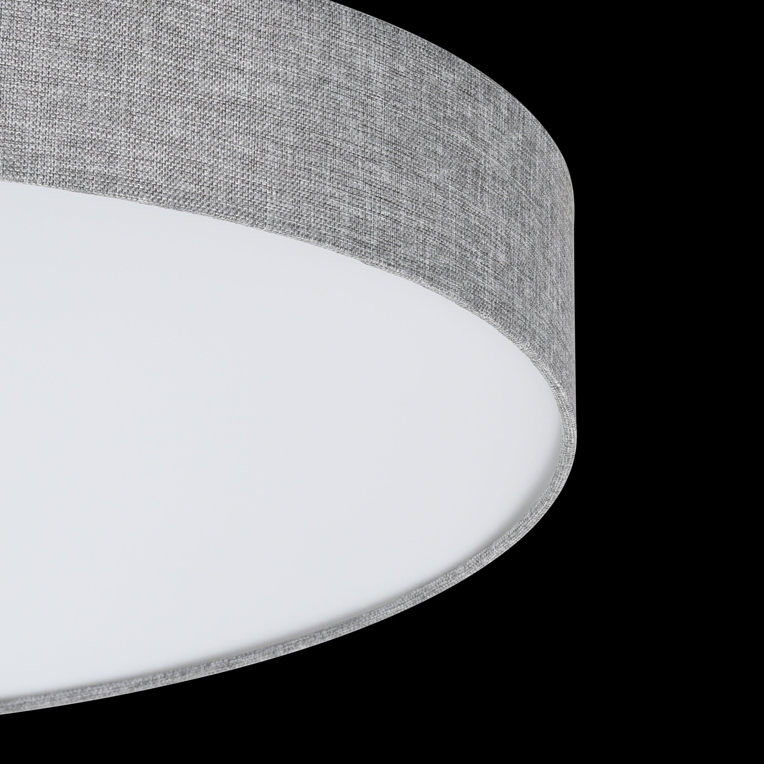 eglo romao flush grey linen drum shade 76cm Kitchen Lighting Close Up