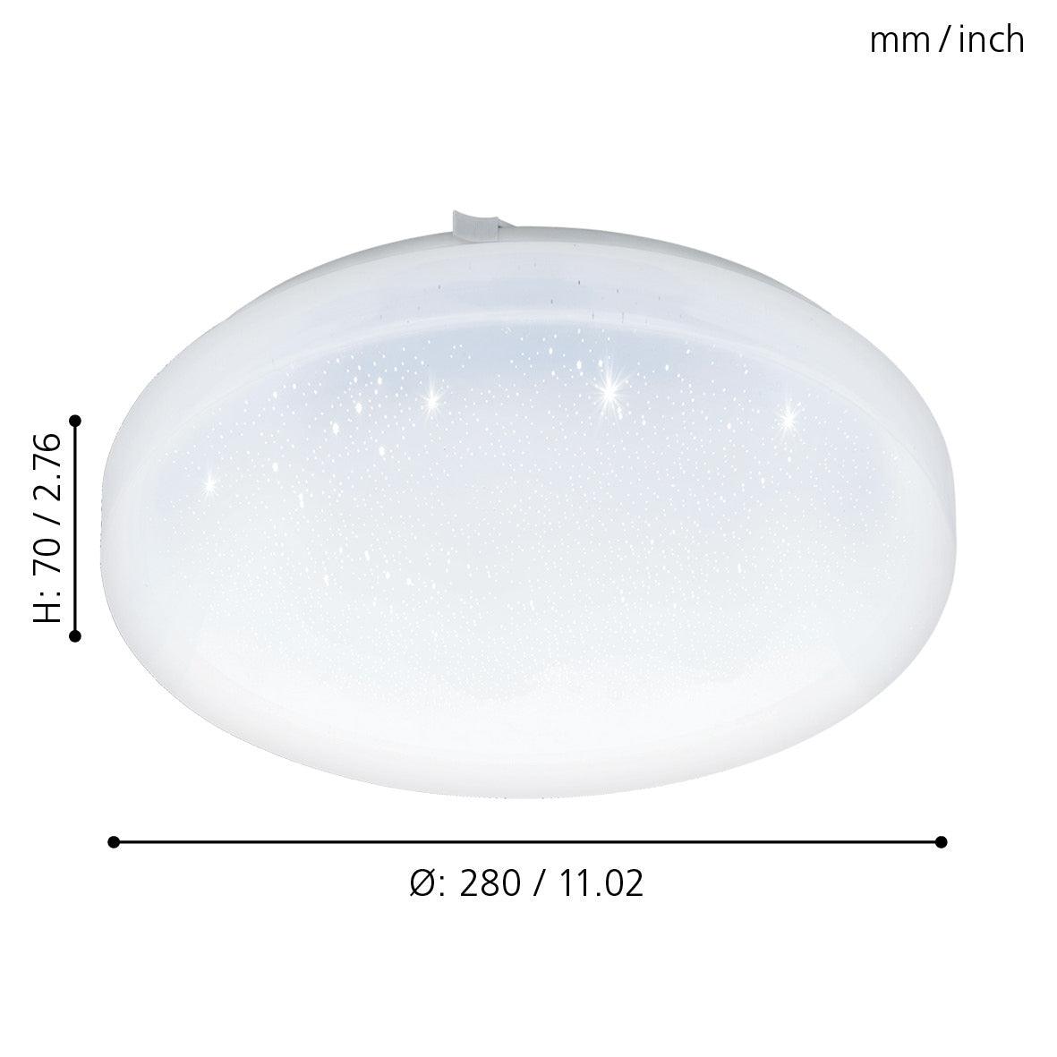 eglo frania s round white led flush ceiling light 28cm living room close up