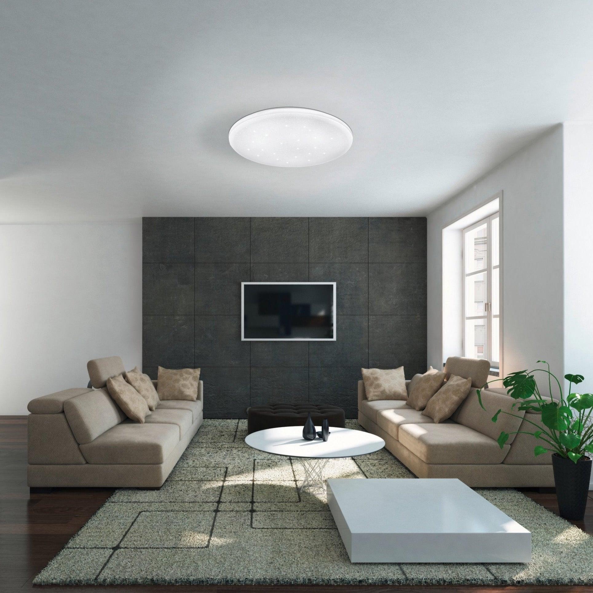 eglo frania s round white led ceiling flush 33cm