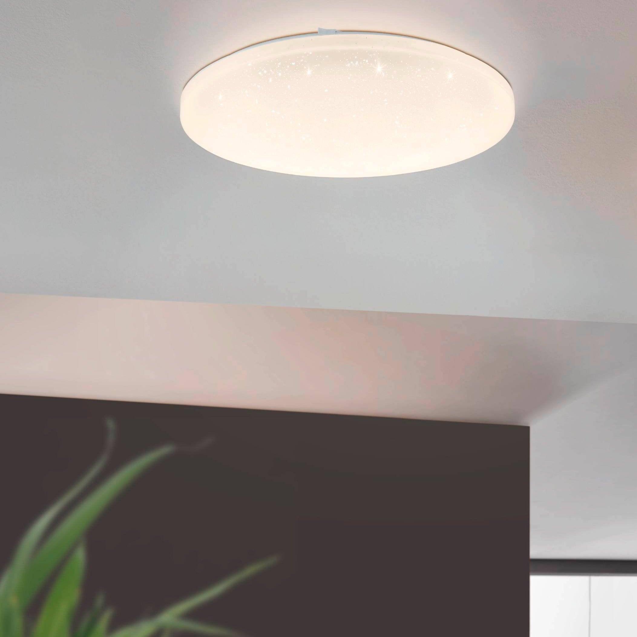 eglo frania s round white led ceiling flush 43cm