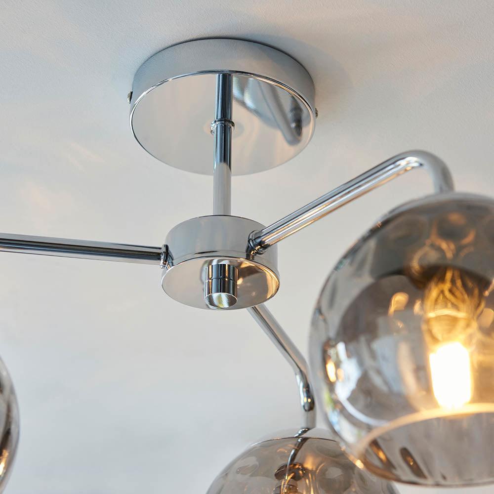 Endon Dimple 3 Light Chrome Semi Flush Ceiling Light-OB-180926