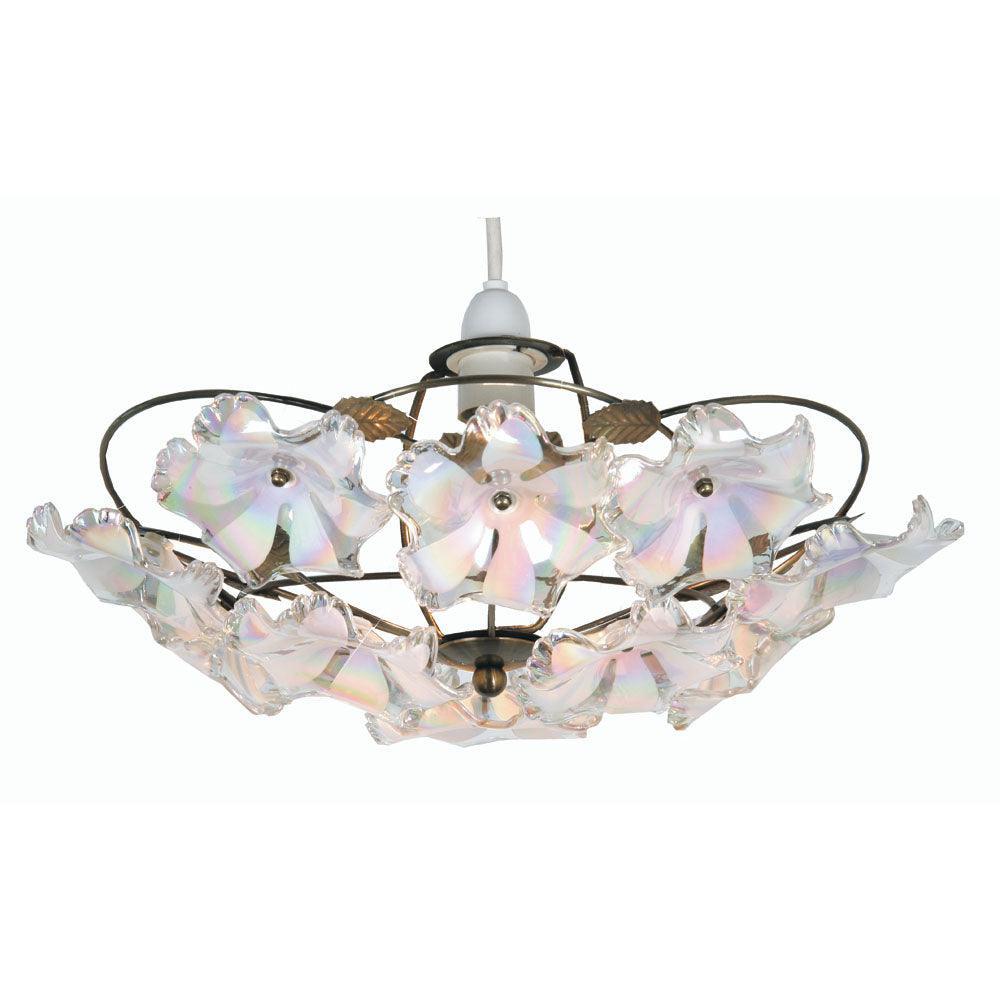 Abeba Large Acrylic Flower & Brass Easy Fit Ceiling Ceiling Lamp Shade-OB-180926