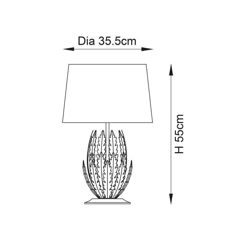 Endon Delphine 1 Light Silver Leaf Table Lamp