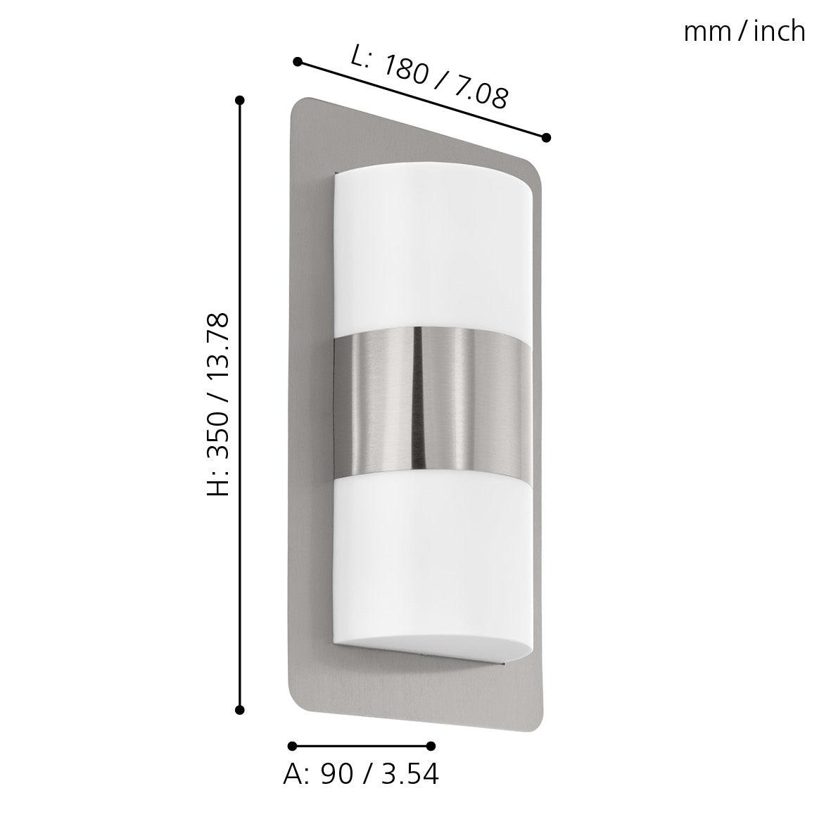 Eglo Cistierna IP44 Stainless Steel Outdoor Wall Light-WAREHOUSE-40-200326