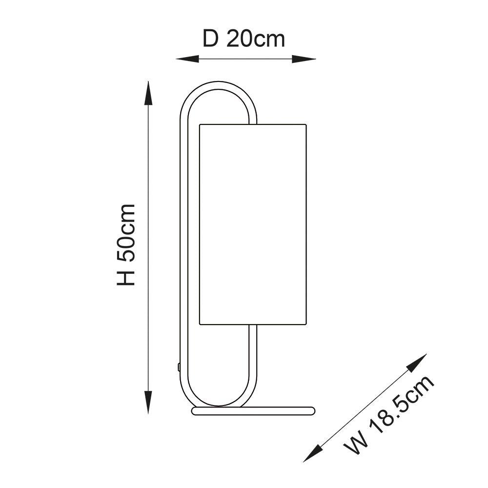 klip black table lamp with grey fabric shade by Endon Lighting Living Room Close Up 71