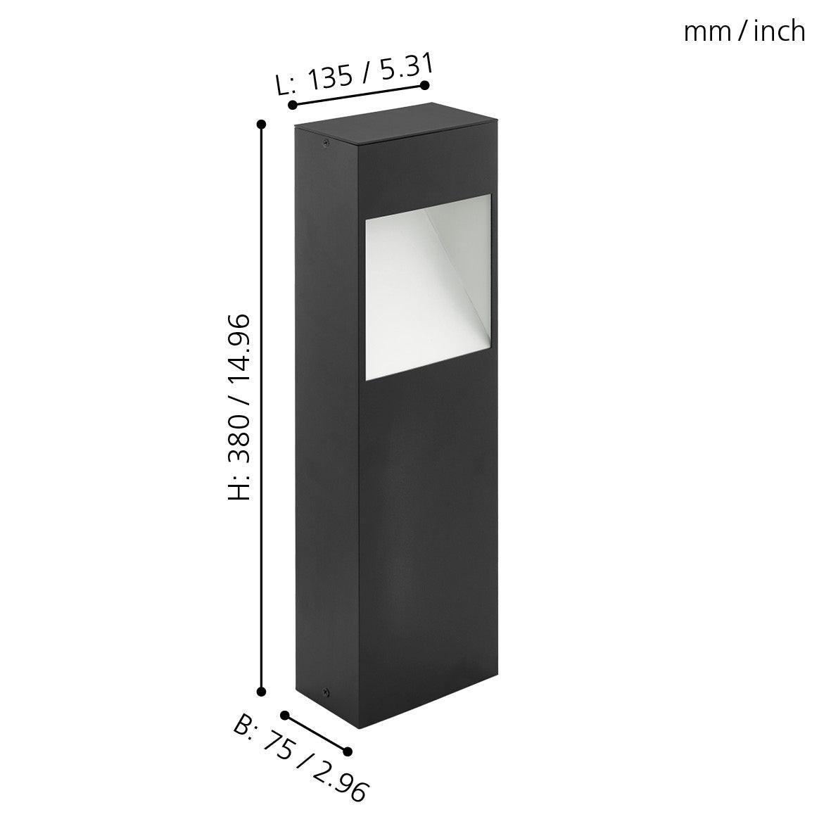 eglo manfria ip44 grey led pathway post light kitchen lighting 