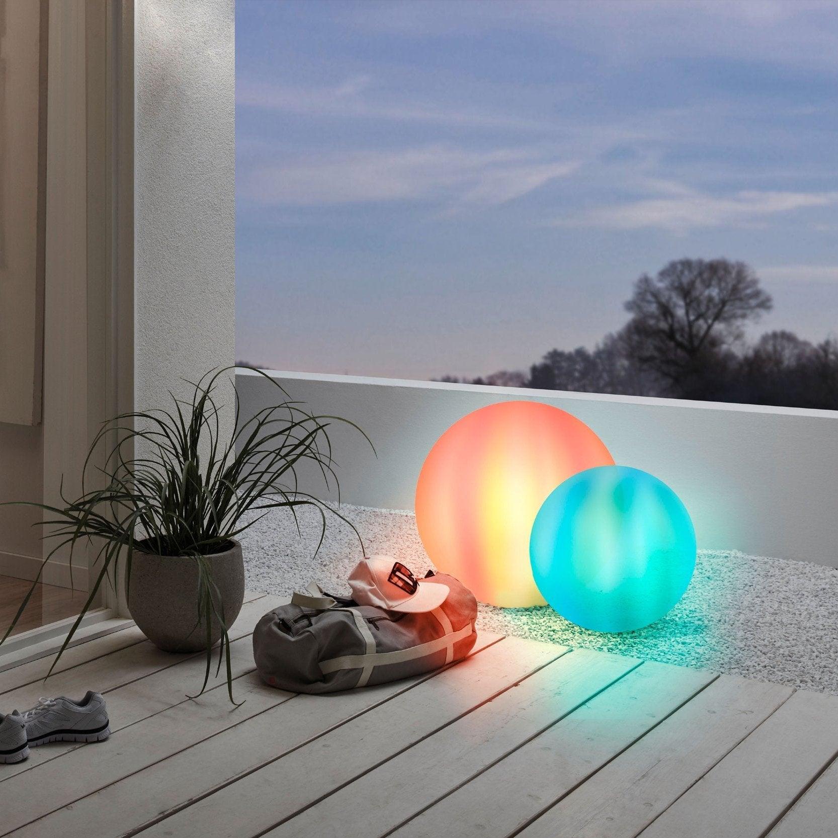 eglo monterolo ip65 outdoor 50cm plastic globe floor lamp living room image