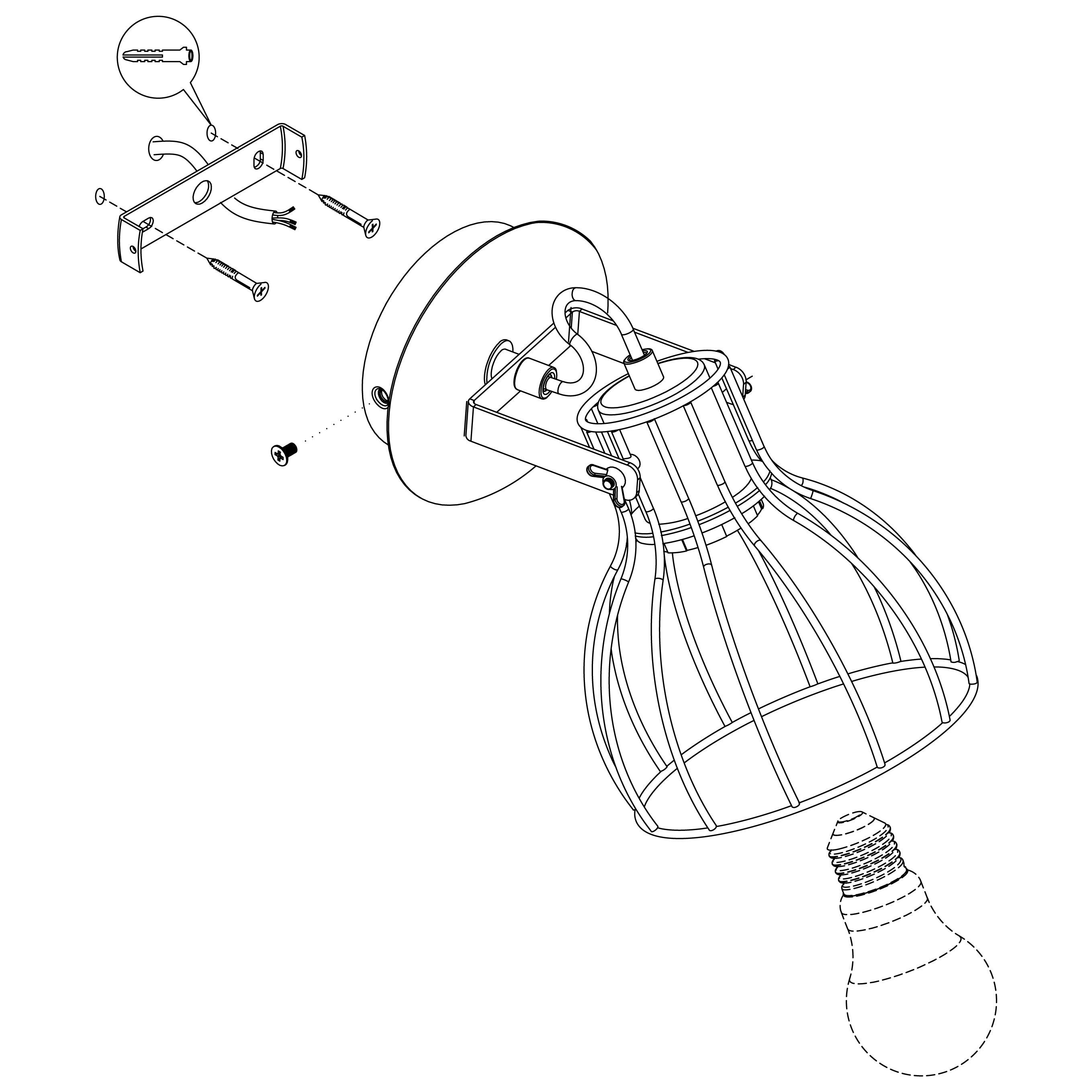 eglo sambatello wood silver wire wall spotlight kitchen lighting 