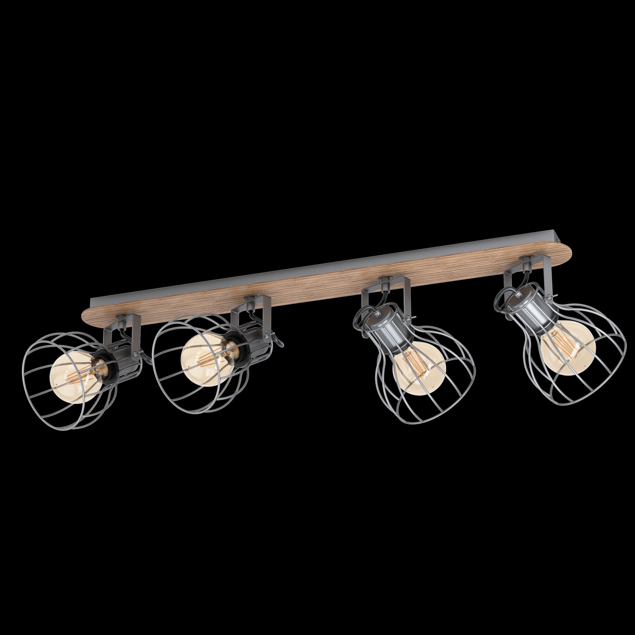 eglo sambatello wood silver wire 4 light bar spotlight