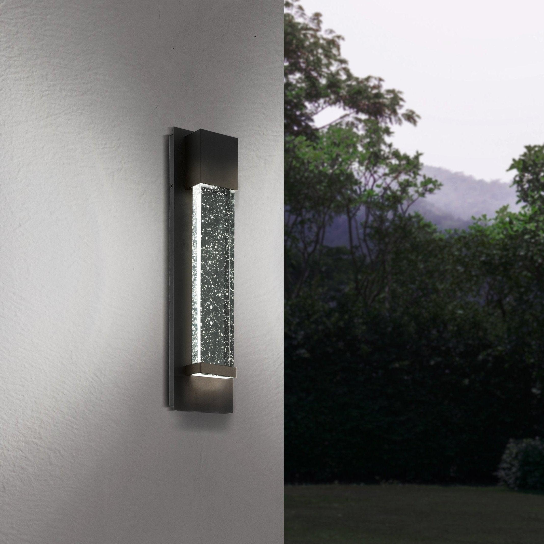 eglo villagrazia led black air bubble glass outdoor wall light ip44
