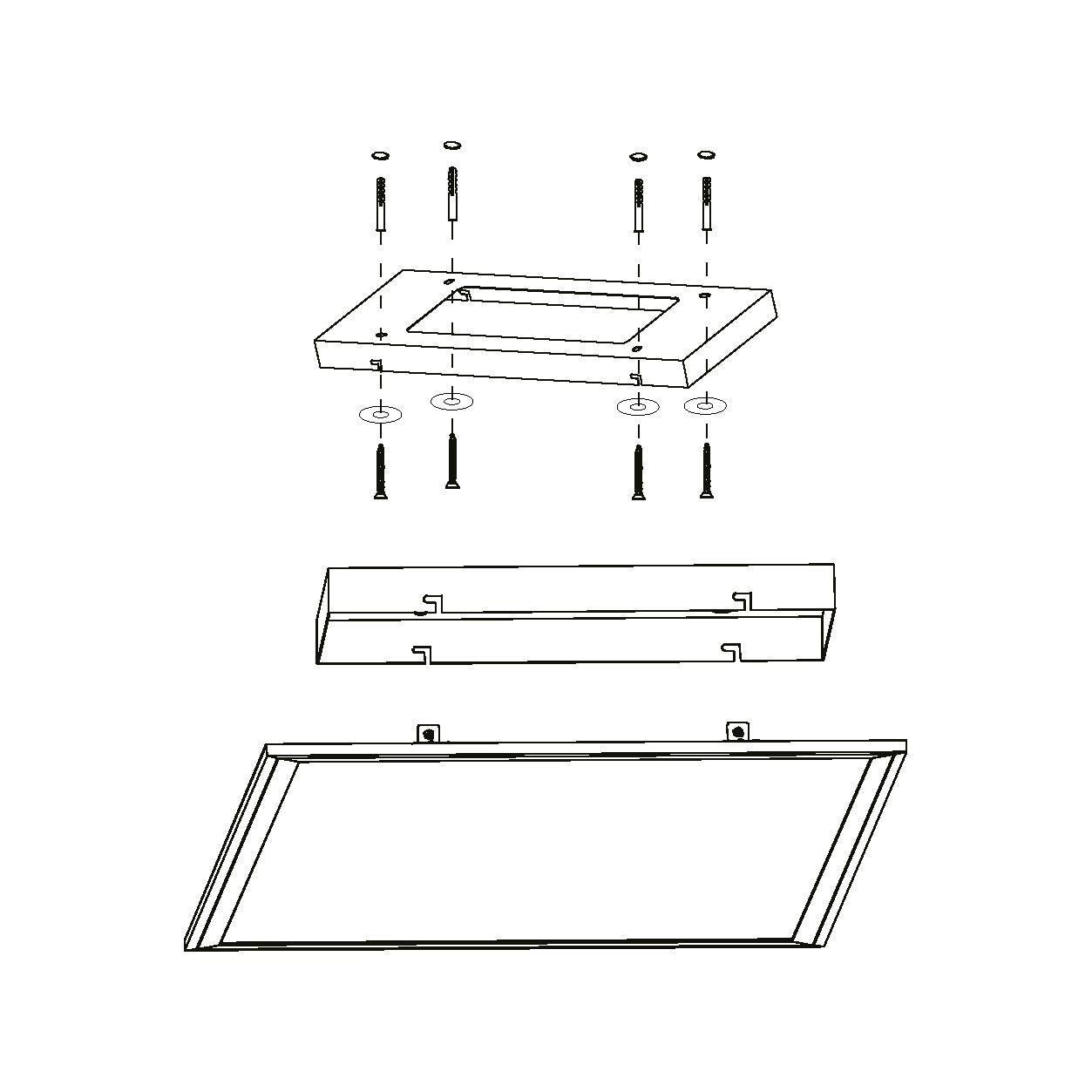 eglo salobrena a led square 60cm panel flush ceiling light kitchen lighting 
