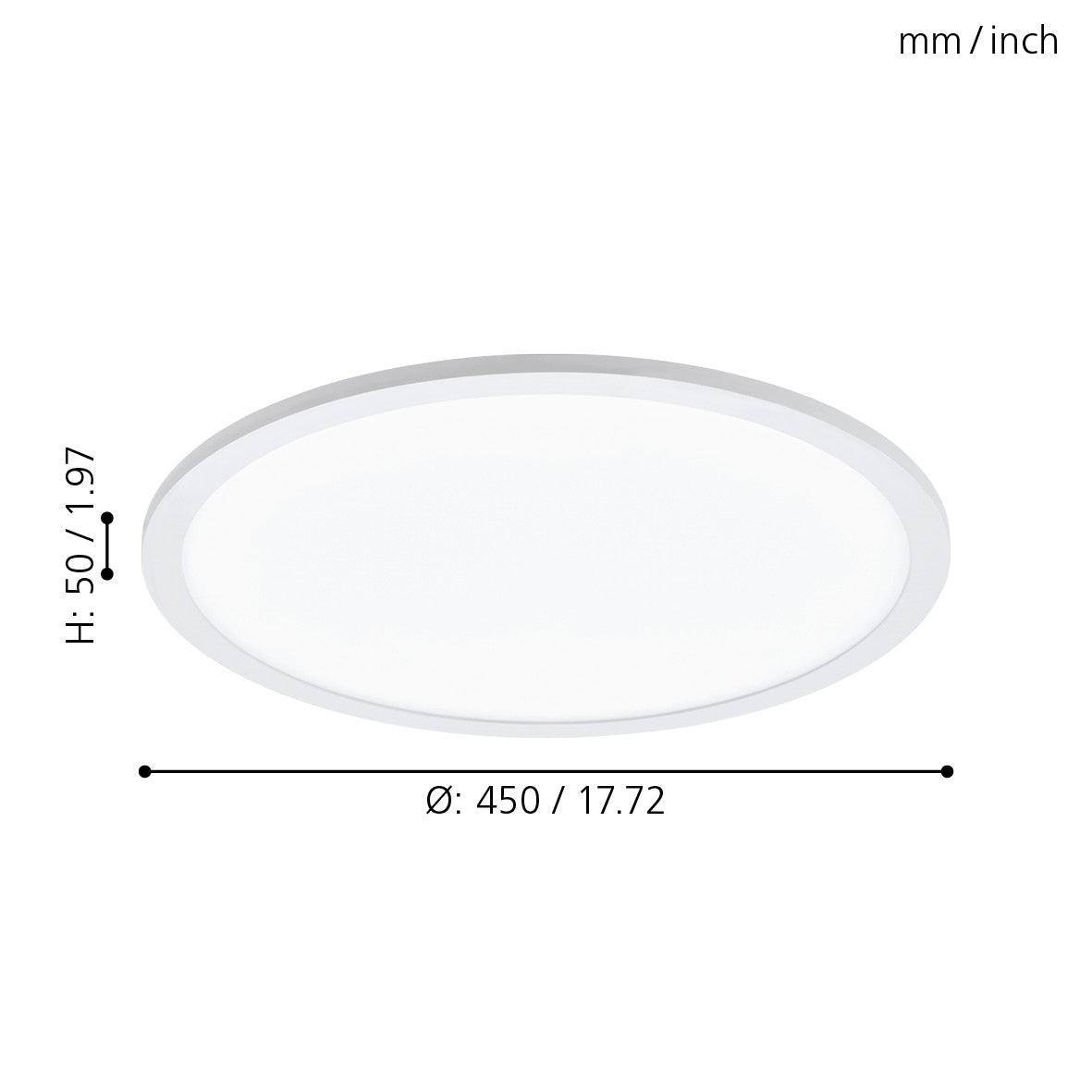 eglo sarsina a led remote controlled white ceiling flush 45cm kitchen lighting 