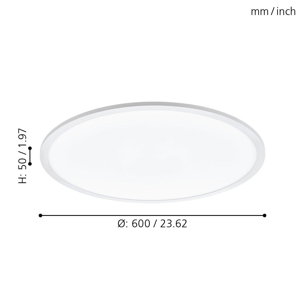 eglo sarsina a led remote controlled white ceiling flush 60cm kitchen lighting 