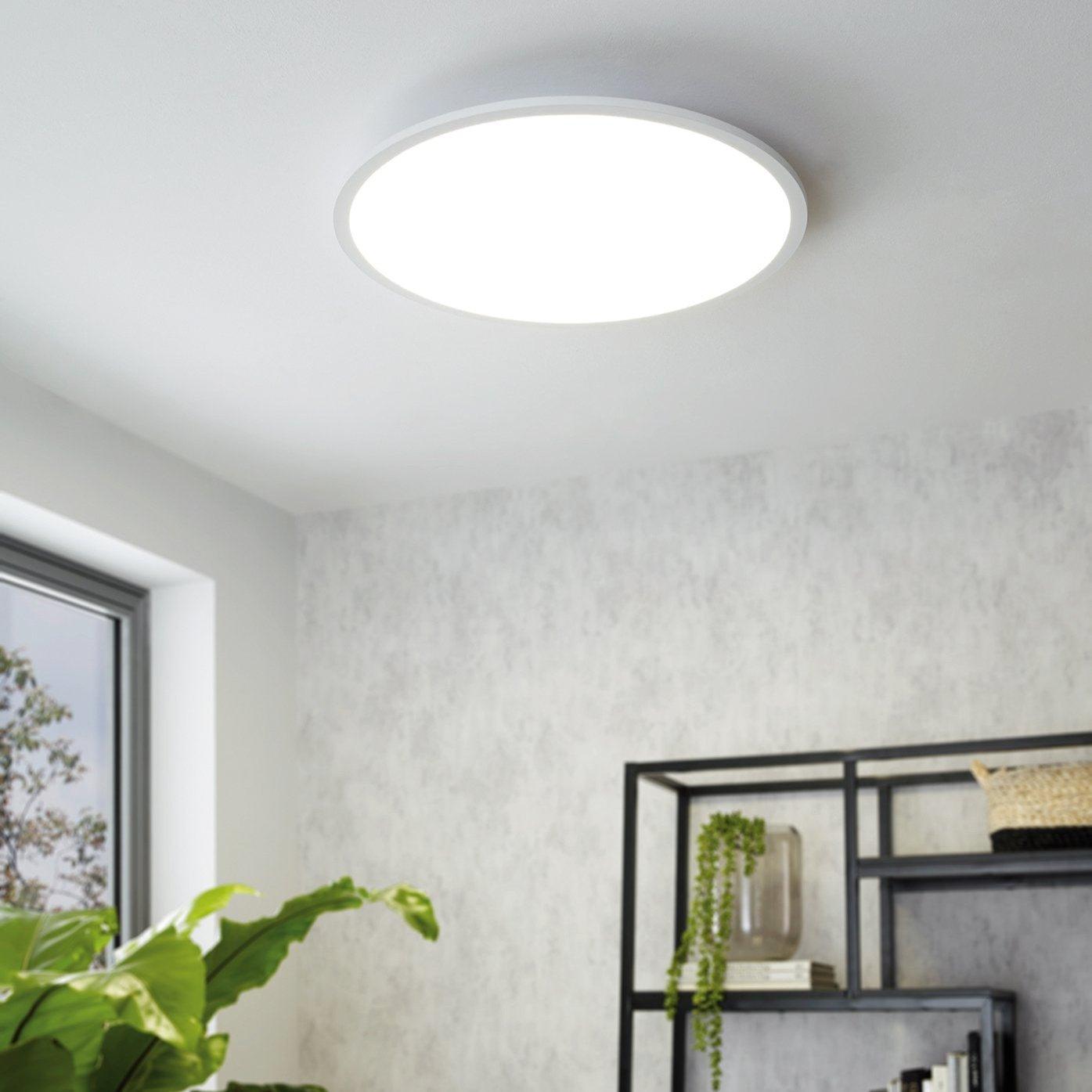 eglo sarsina a led remote controlled white ceiling flush 60cm