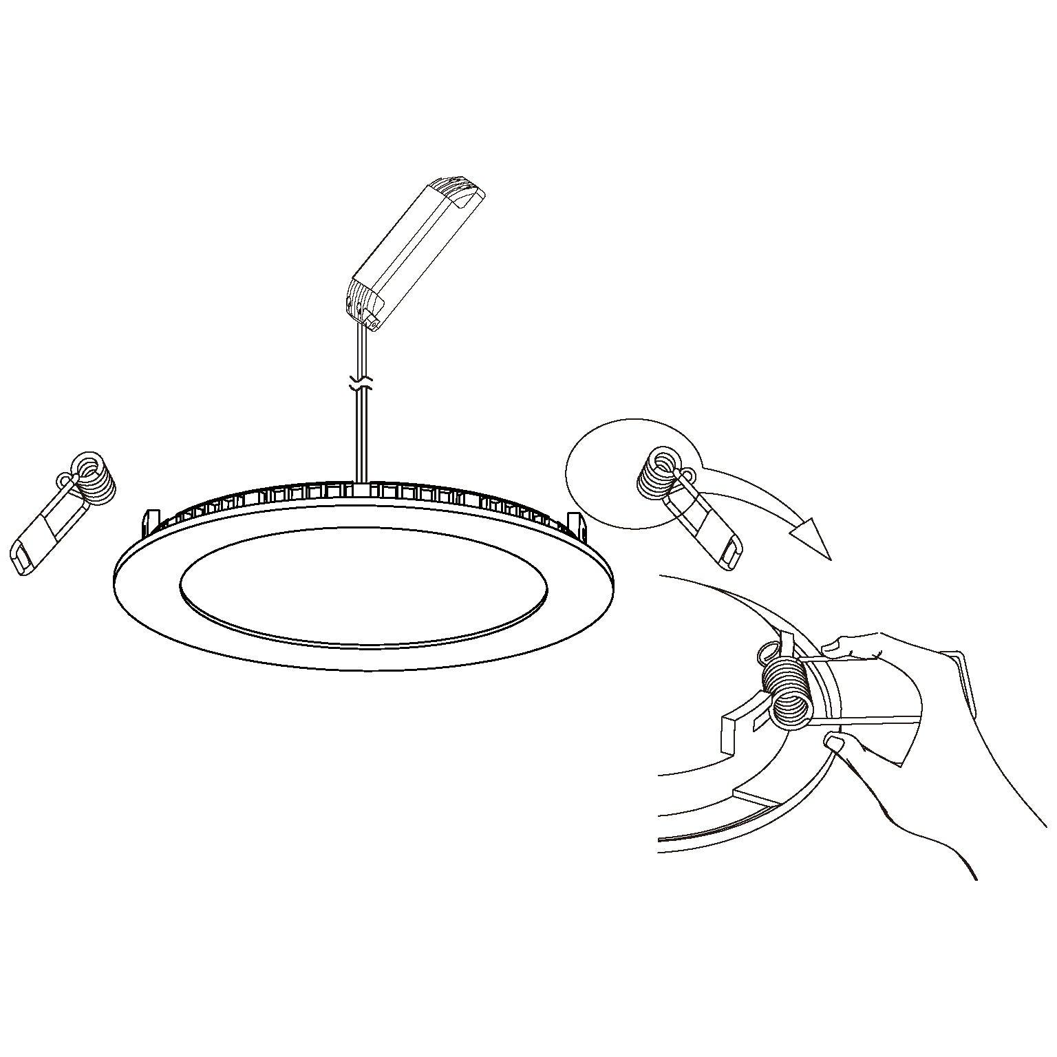 eglo fueva a led white recessed downlight bedroom lighting close up