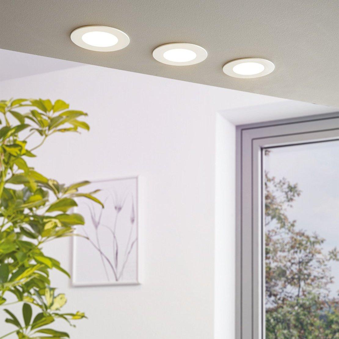 eglo fueva a led white recessed downlight