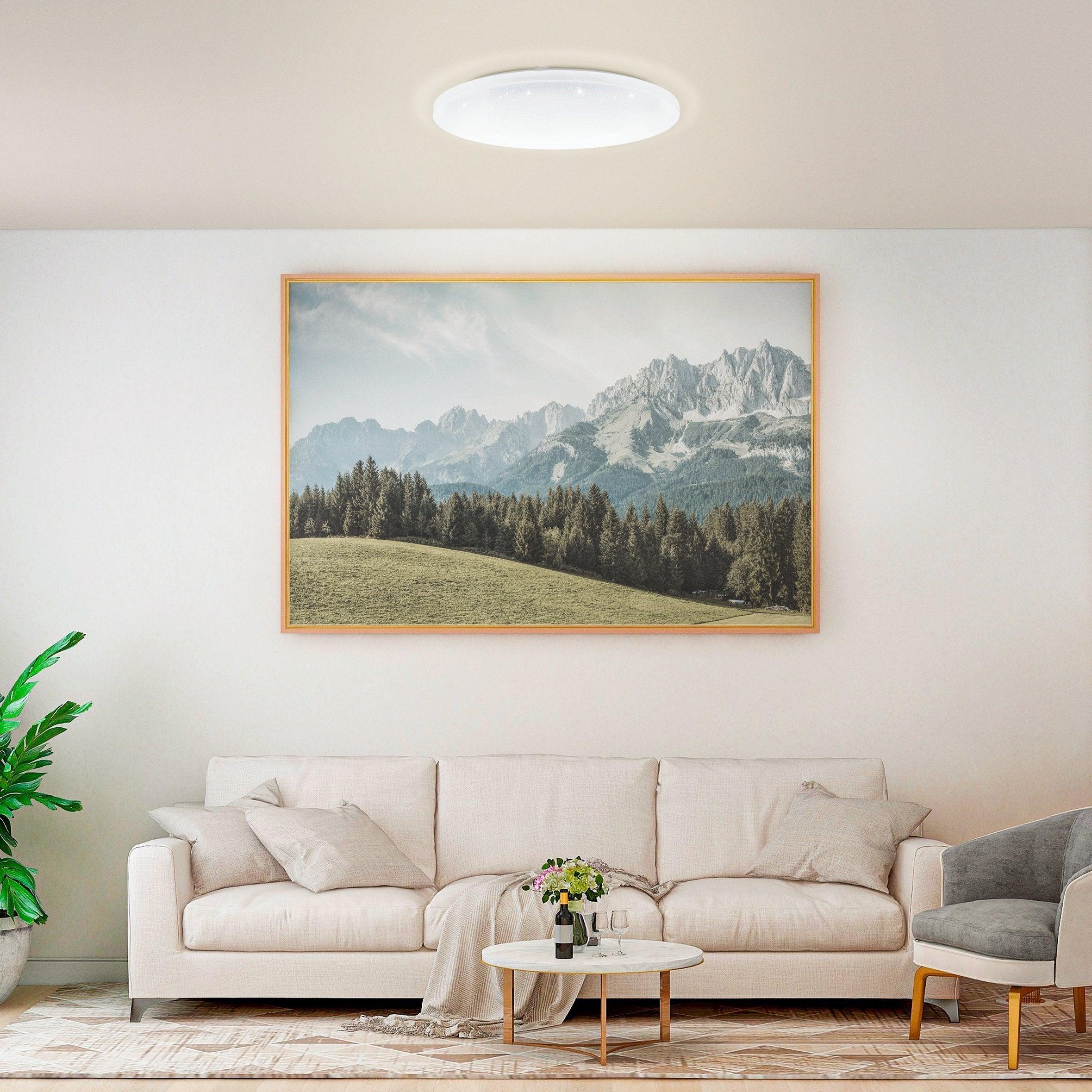 eglo frania a round white led flush ceiling light 57cm