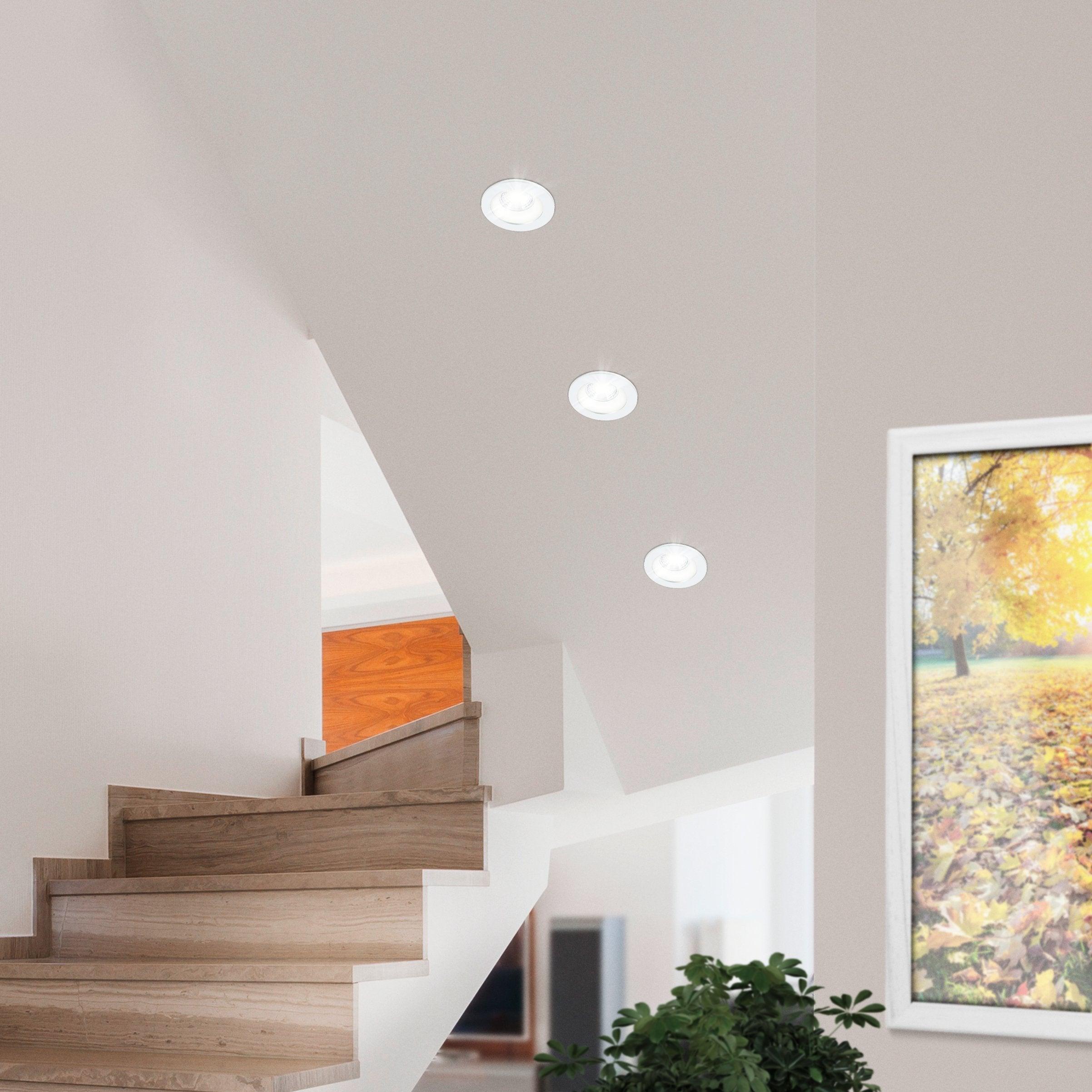 eglo salabate led white recessed downlight cool white