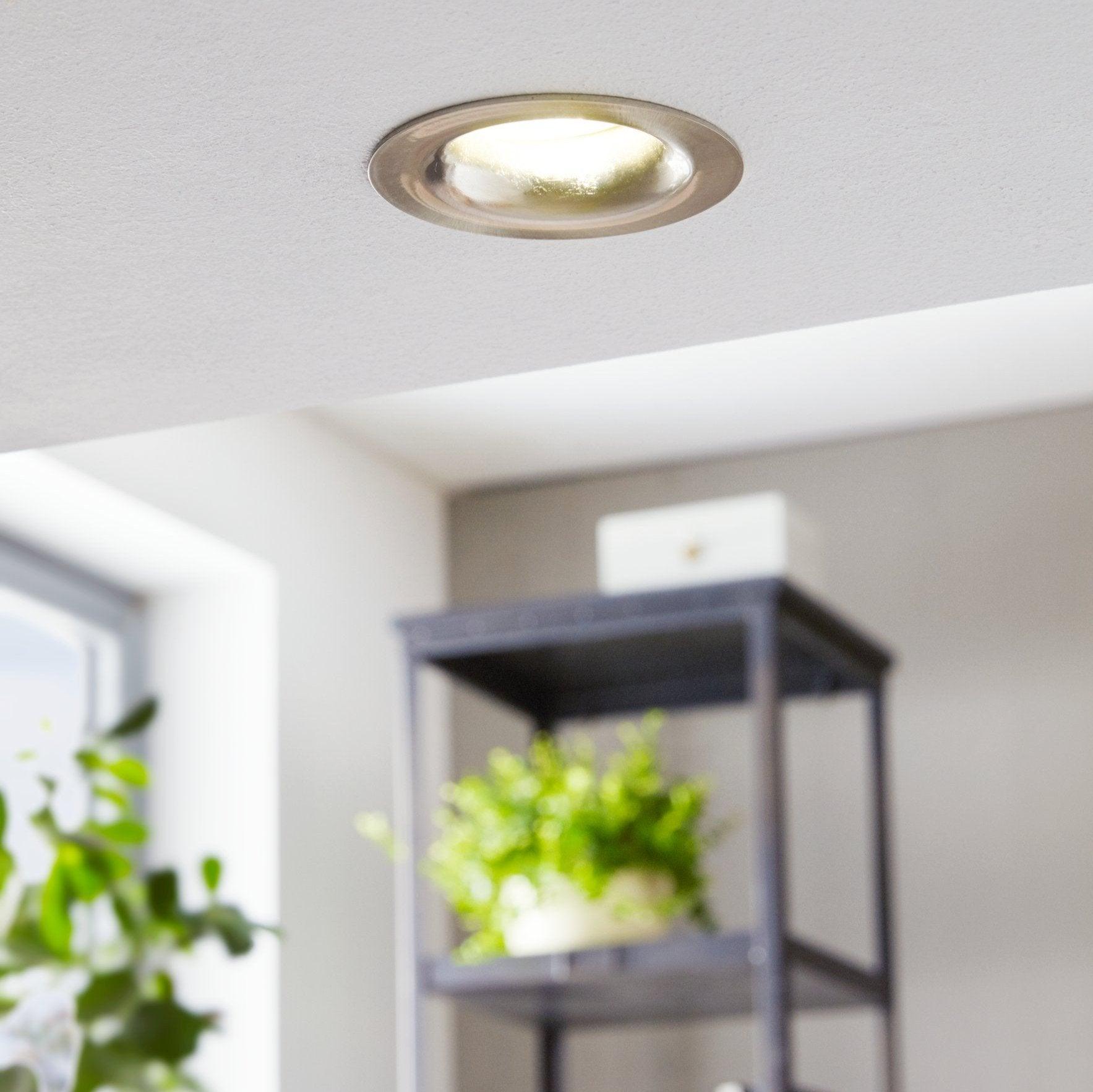 eglo saliceto led nickel recessed downlight warm white living room image