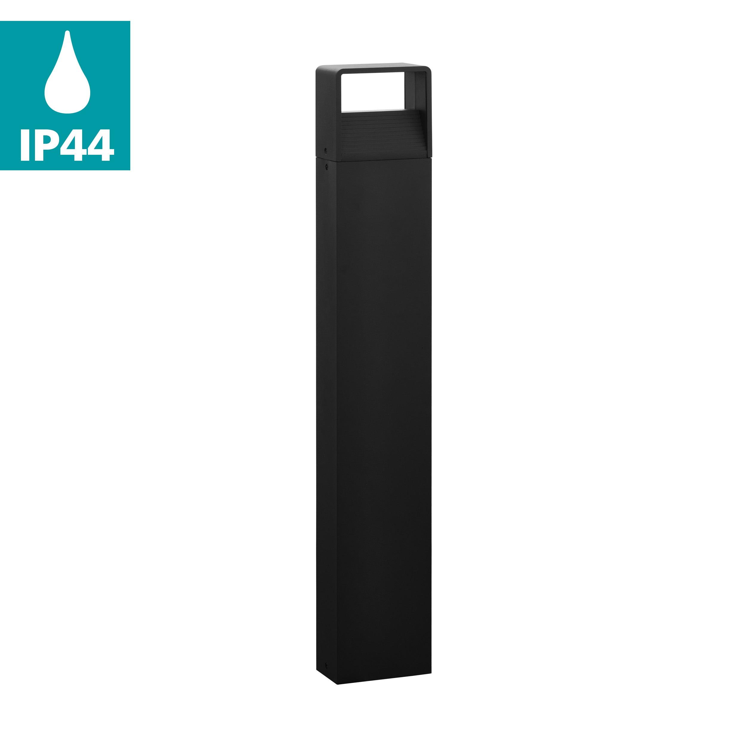 eglo doninni 1 ip65 led bollard pathway black outdoor light living room close up