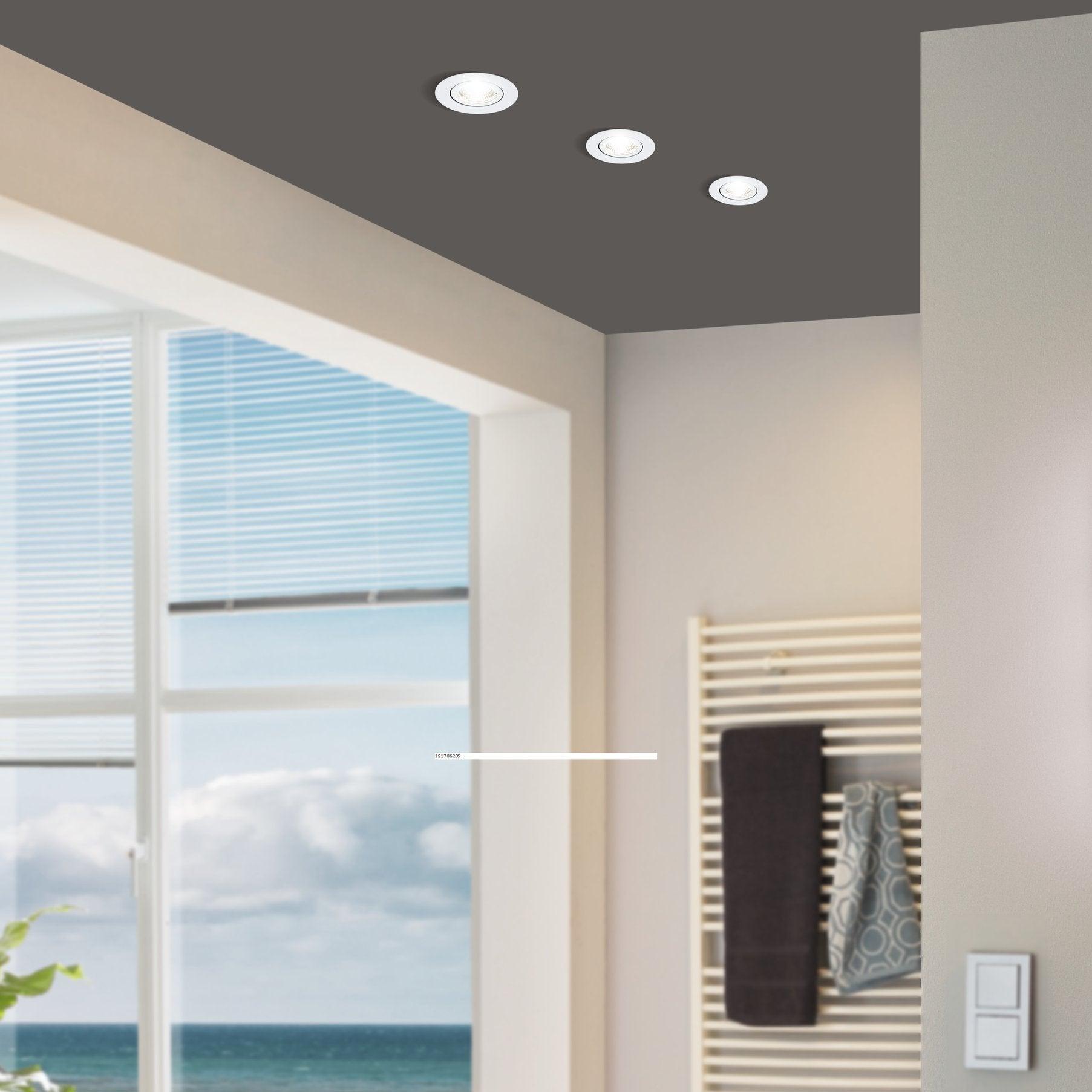 eglo saliceto led round recessed downlight warm white
