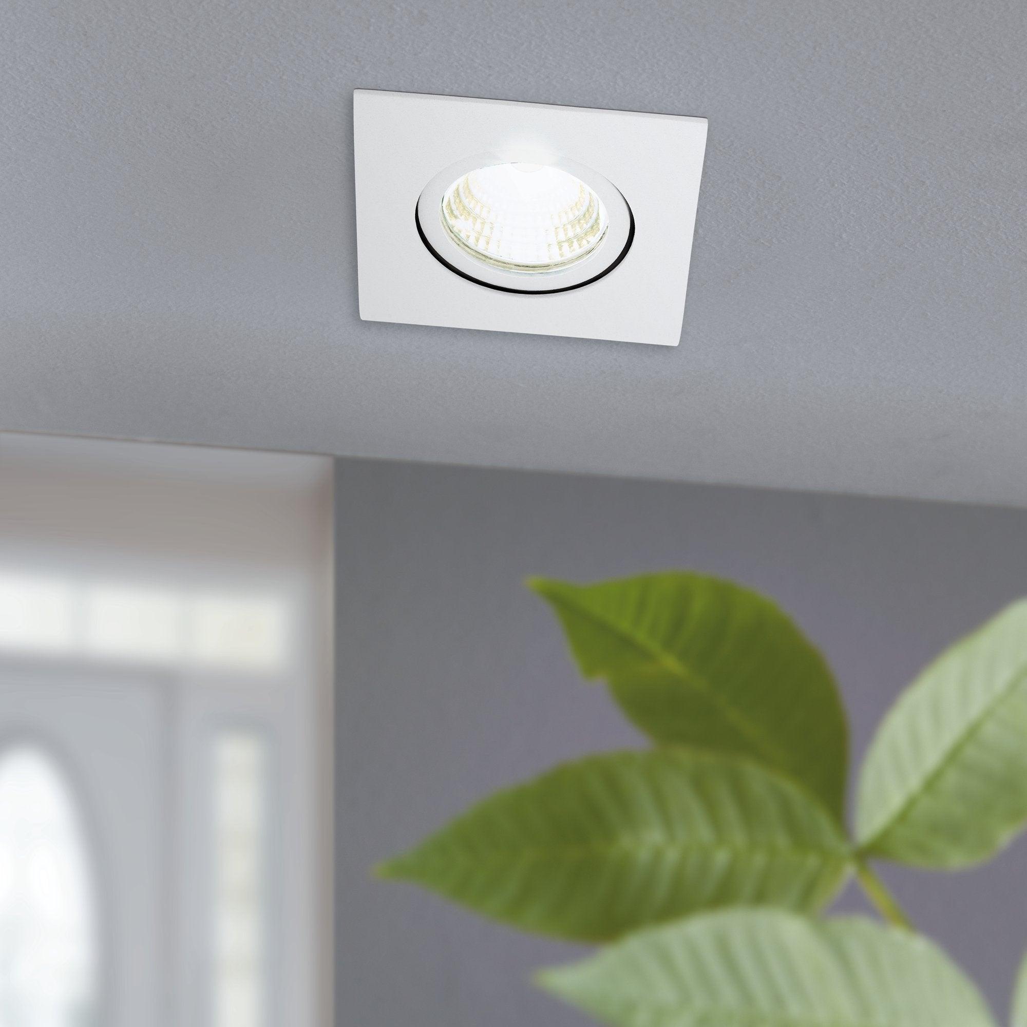 eglo saliceto led square recessed downlight cool white