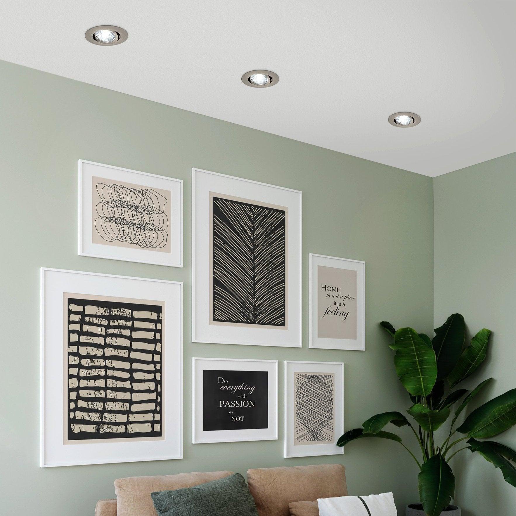 eglo saliceto led nickel recessed downlight cool white living room image