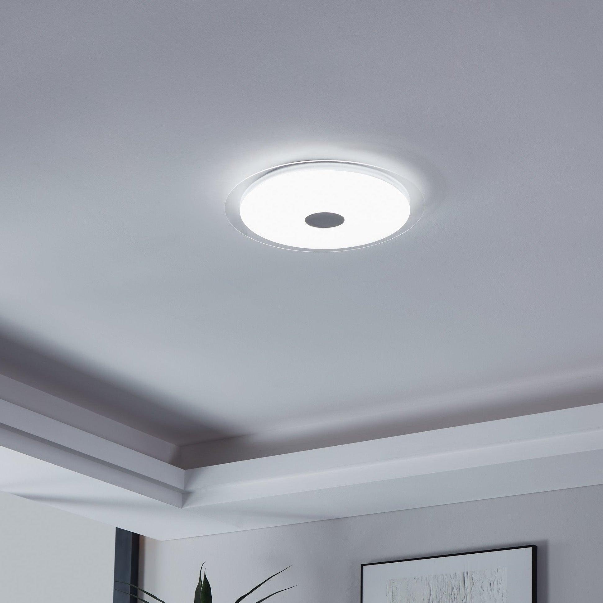 eglo lanciano 1 led white round flush ceiling light 40cm