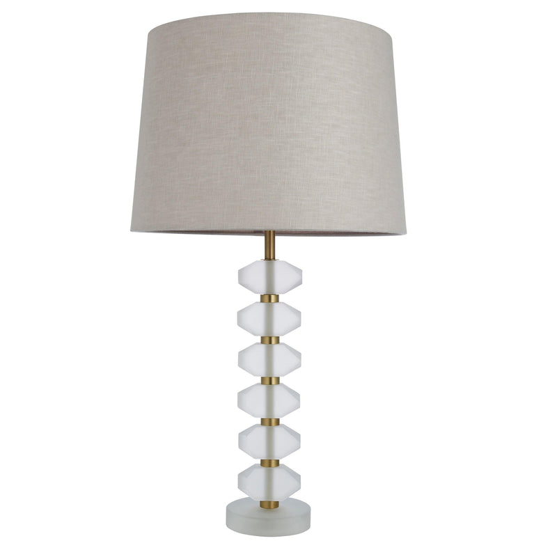 Annabelle Frosted Crystal Glass Table Lamp - Natural Shade