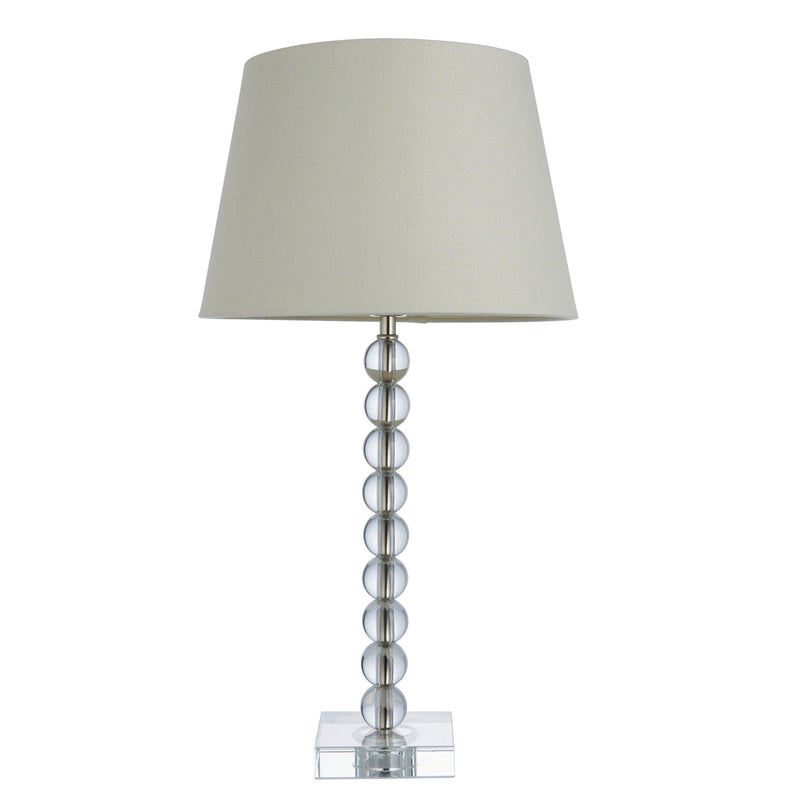 Endon Adelie Clear Table Lamp + Cici 12 inch Ivory Shade