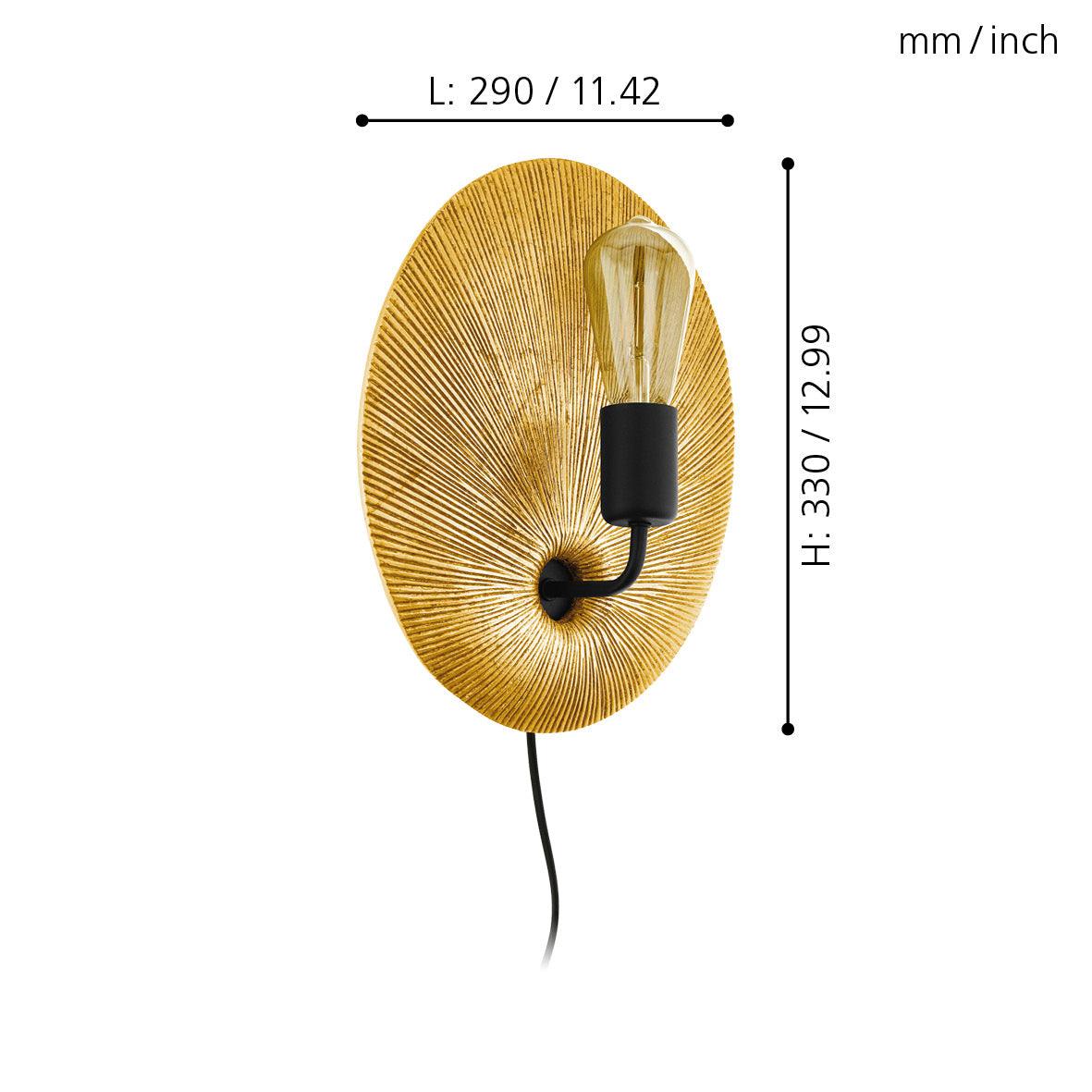 eglo gascueria gold black wall light living room image