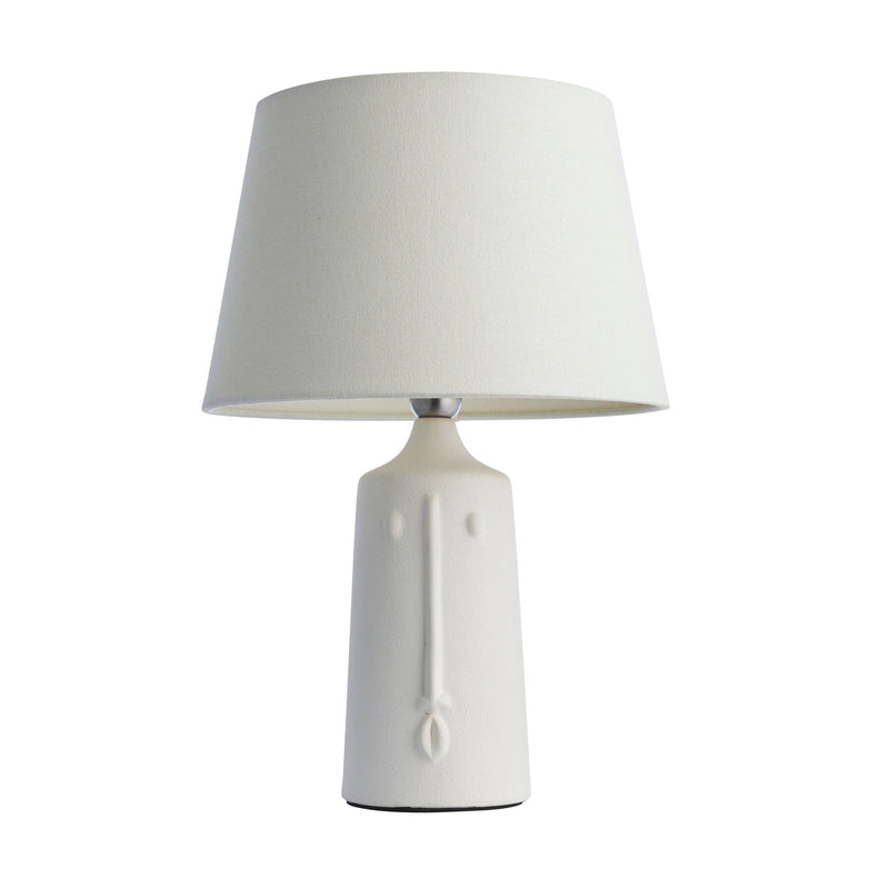 Mr White Ceramic Table Lamp with Ivory Shade