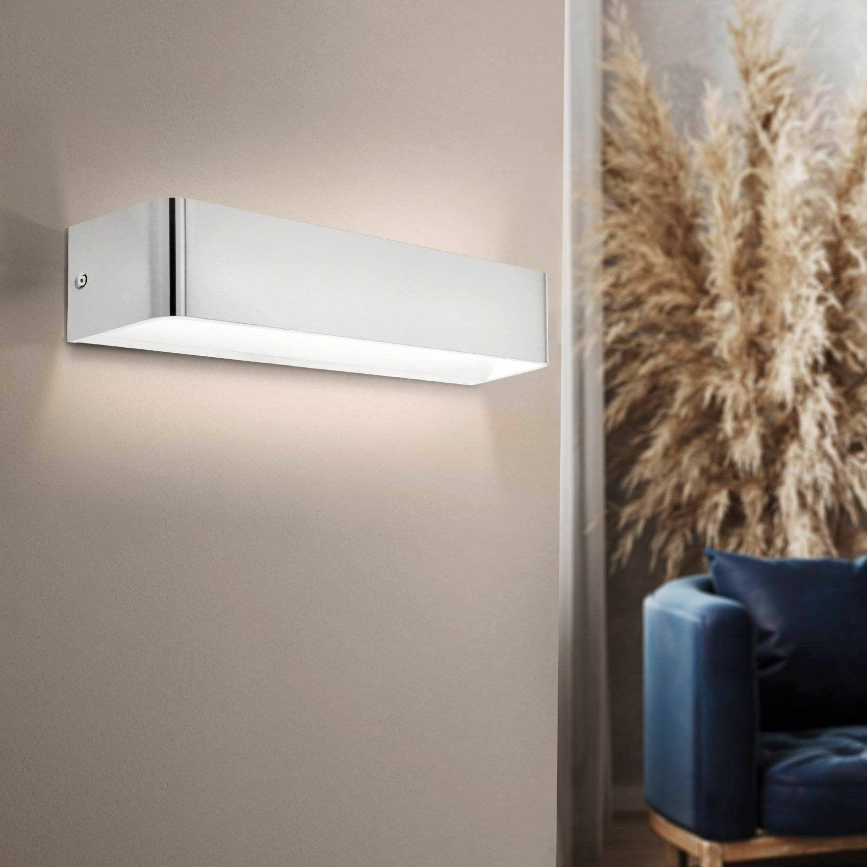 eglo sania 4 modern chrome led wall light